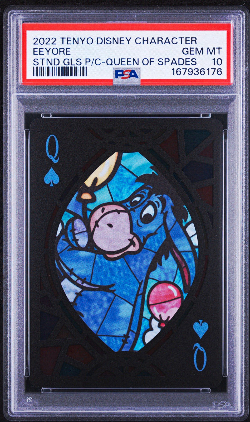 2022 Tenyo Disney Character Eeyore Queen of Spades Q PSA 10