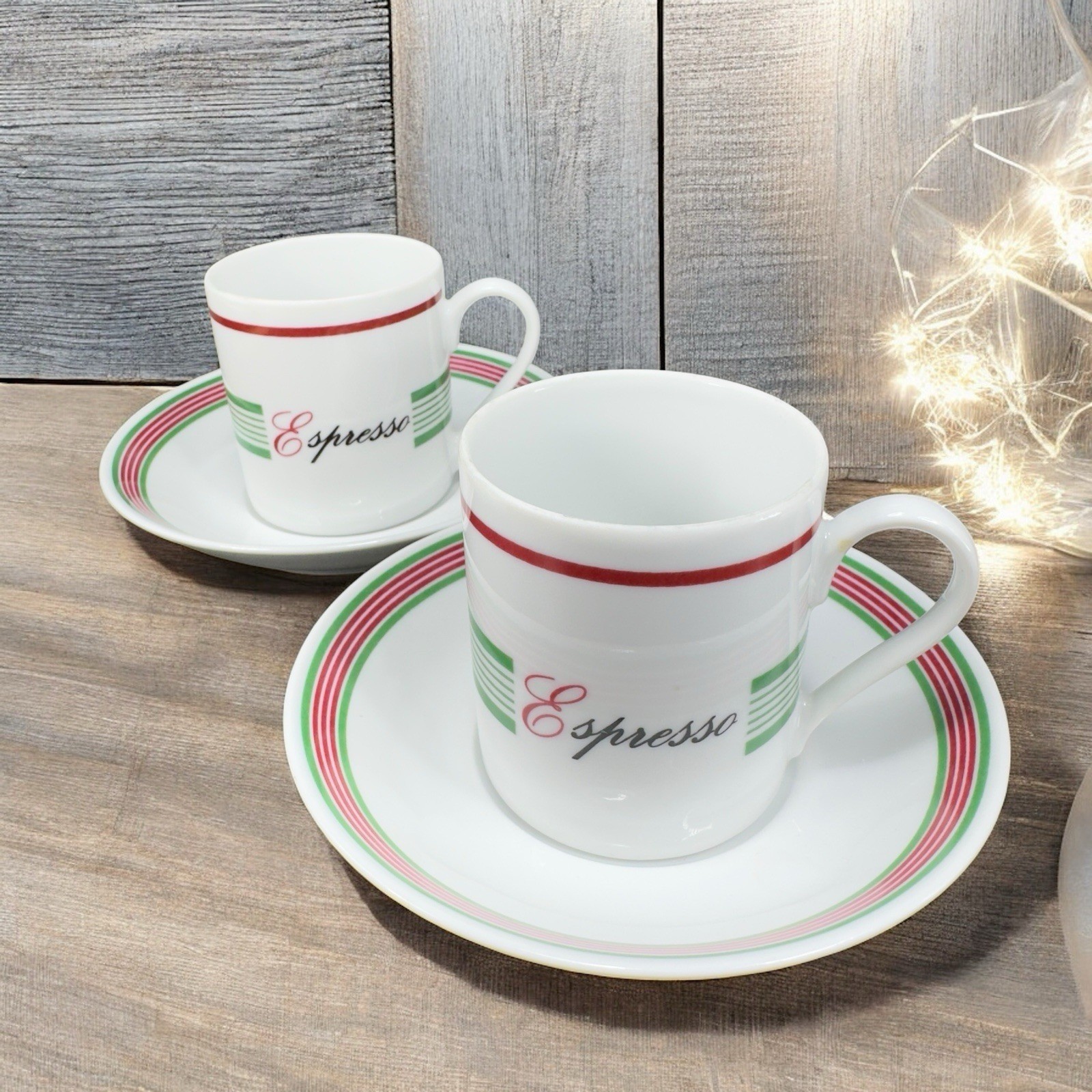 Crown Porcelain Prestige Expresso Cups Saucers 2 Cups And 2 Saucers Set Thailand