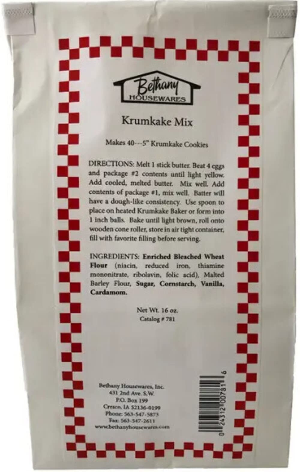 Bethany Housewares 781 Krumkake Mix 16 oz,Cupcake, Donut & Dessert Makers