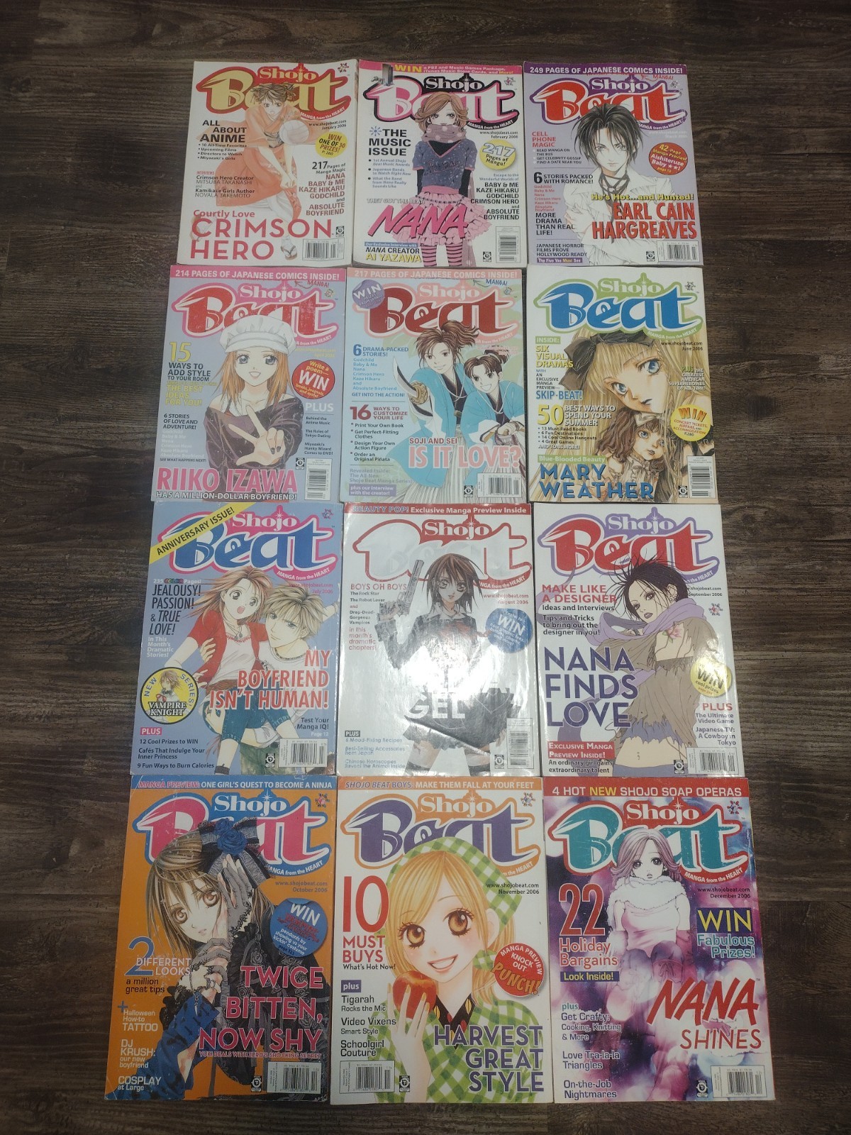 Shojo Beat Manga Magazine ALL 12 Issues from 2006 Volume 2 Issues 1-12