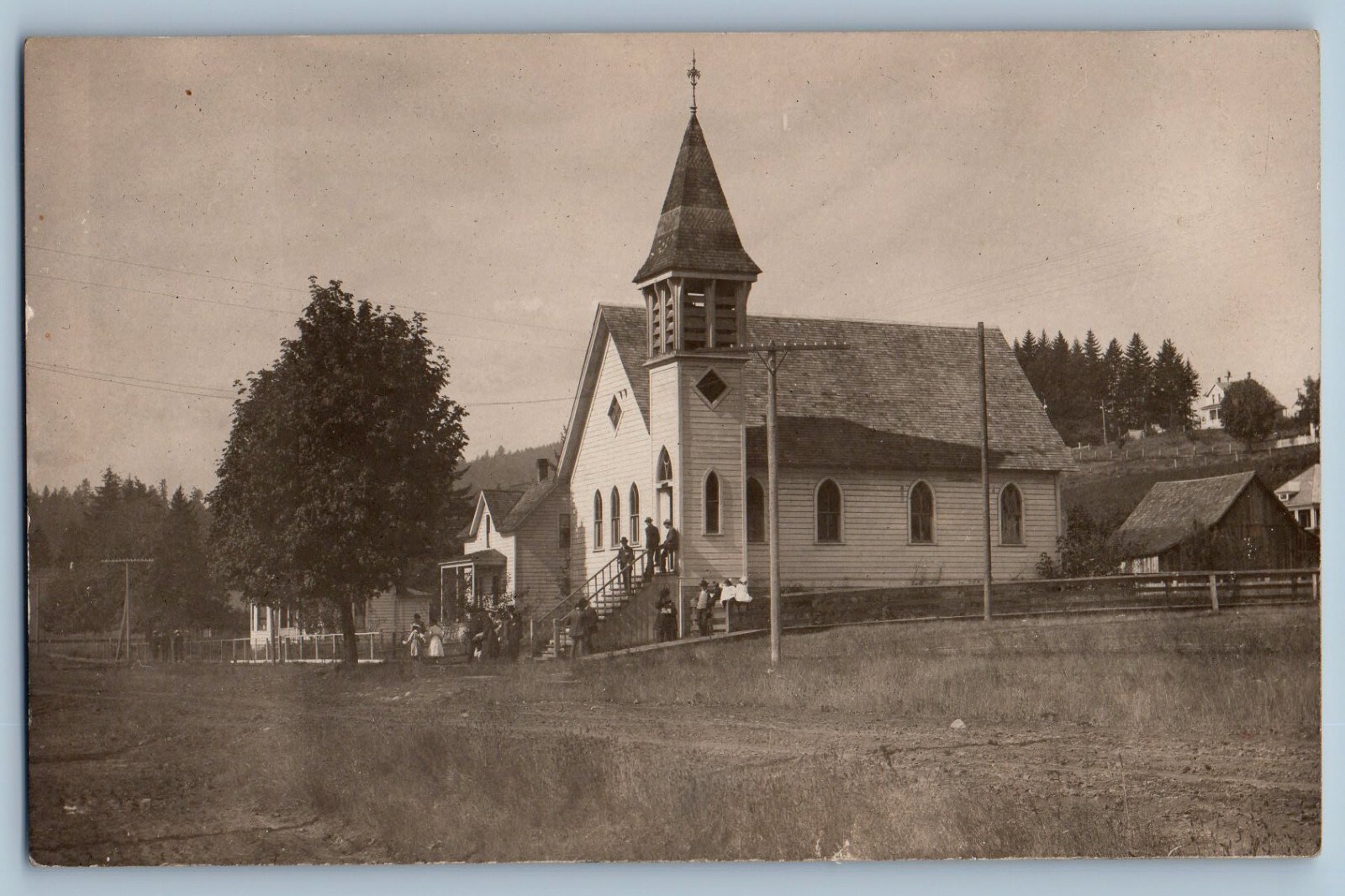Falls City Oregon OR Postcard RPPC Photo Methodist Church c1910\'s Antique