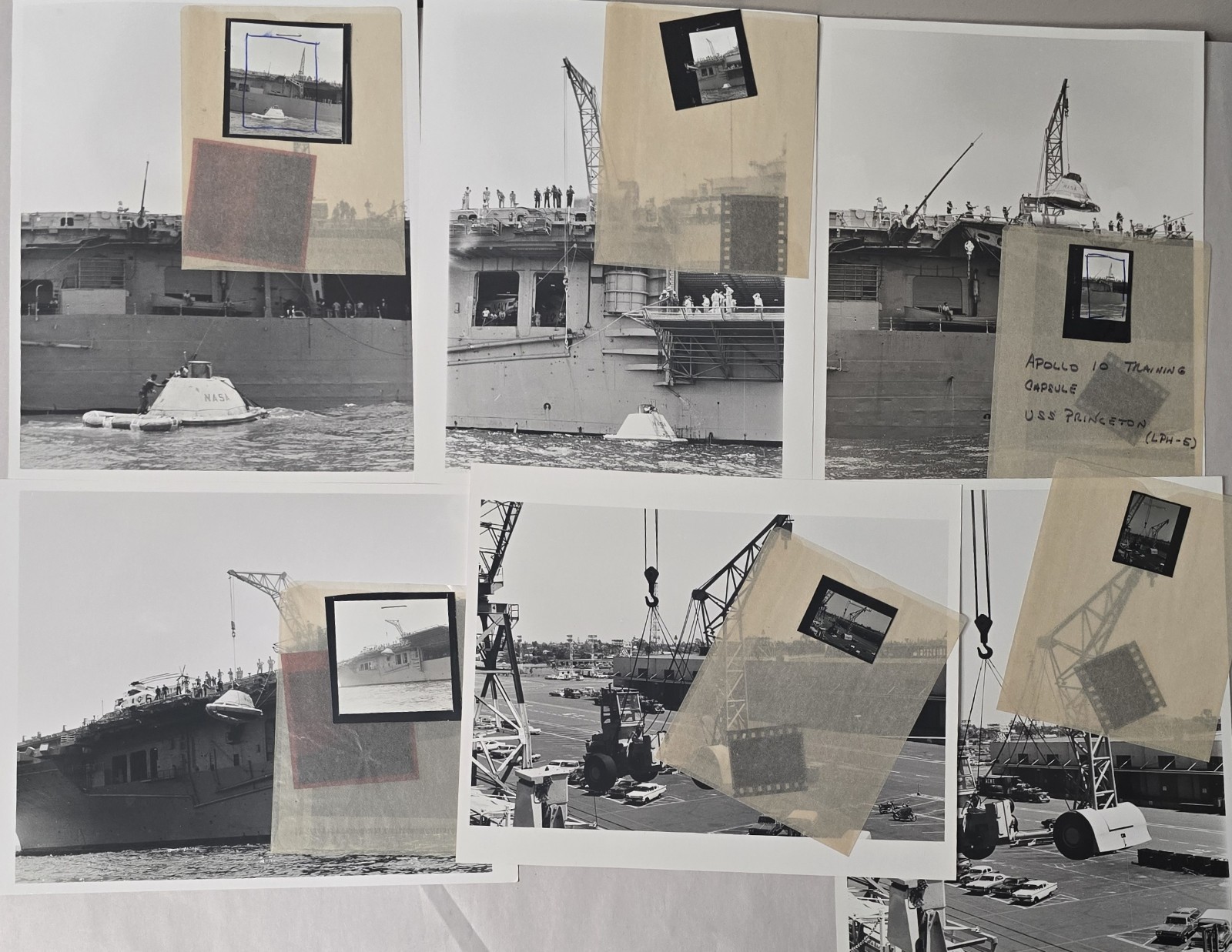 Vintage NASA Apollo 10 Recovery Training 8x10 Photo & Negative Lot 35mm Large Fo