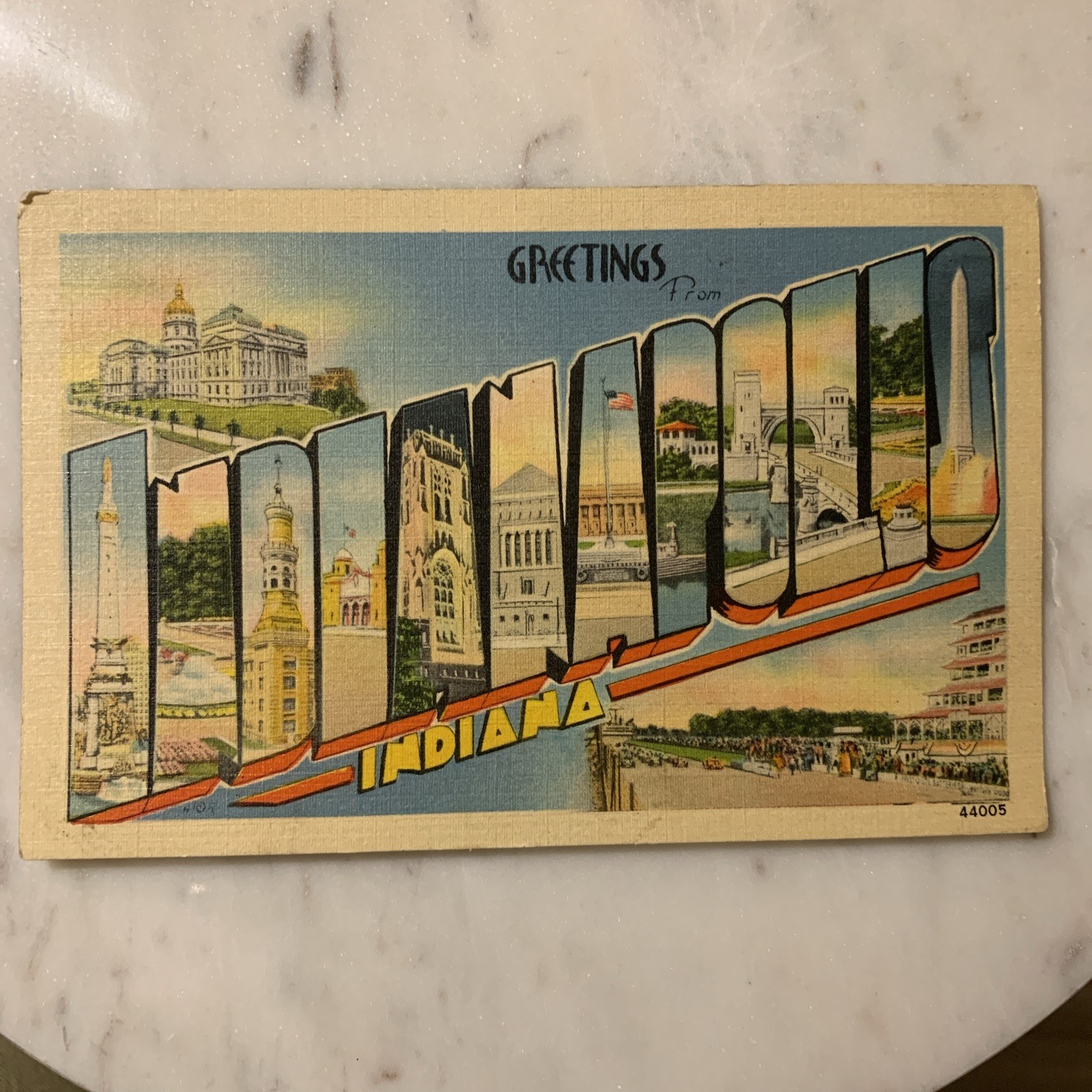 Vintage Indianapolis Indiana Vintage Postcard - Mailed 1942 - Retro Indiana Art