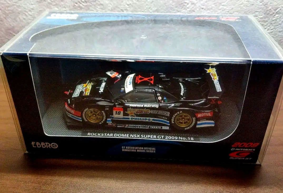 EBBRO 1/43 ROCKSTAR DOME NSX Super GT 2009 Model Car with Clear Case