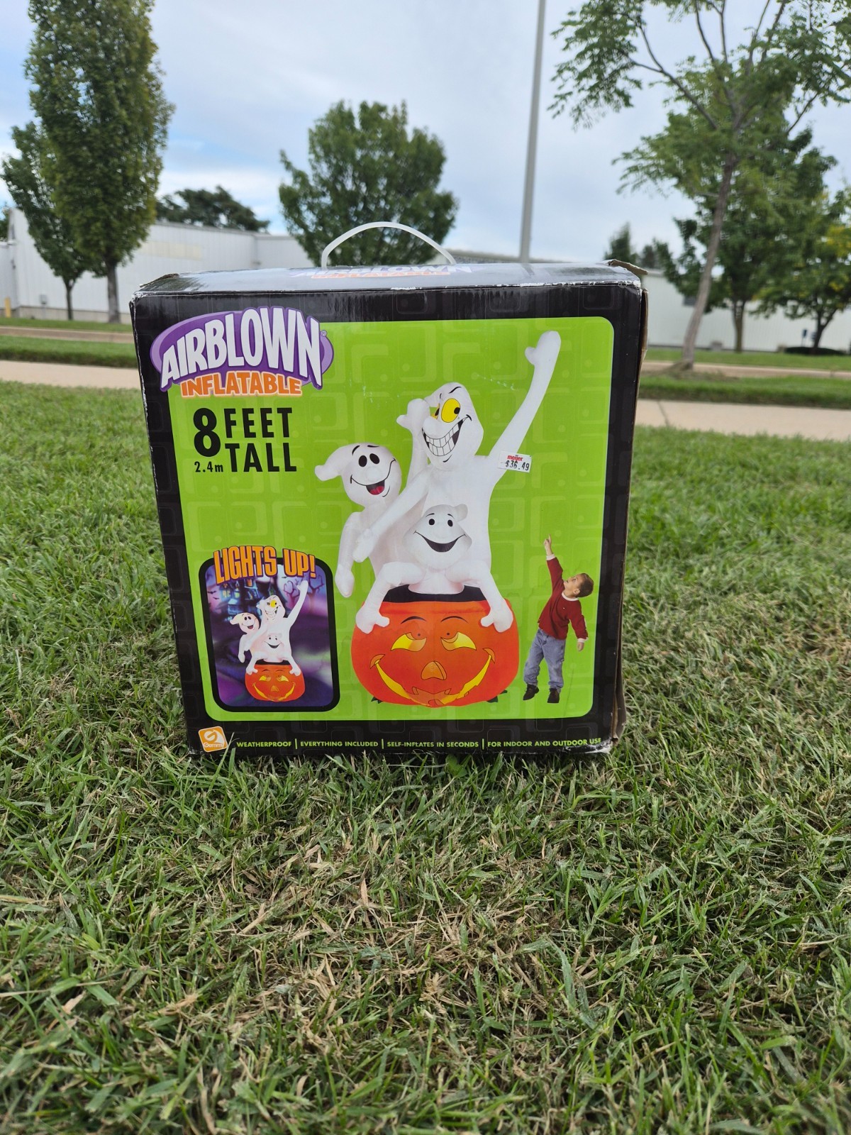 2002 Gemmy Airblown 3 Ghosts Pumpkin Halloween 8 Foot Inflatable Jack O' Lantern 2002 Gemmy Airblown 3 Ghosts Pumpkin Halloween 8 Foot Inflatable Jack O' Lantern