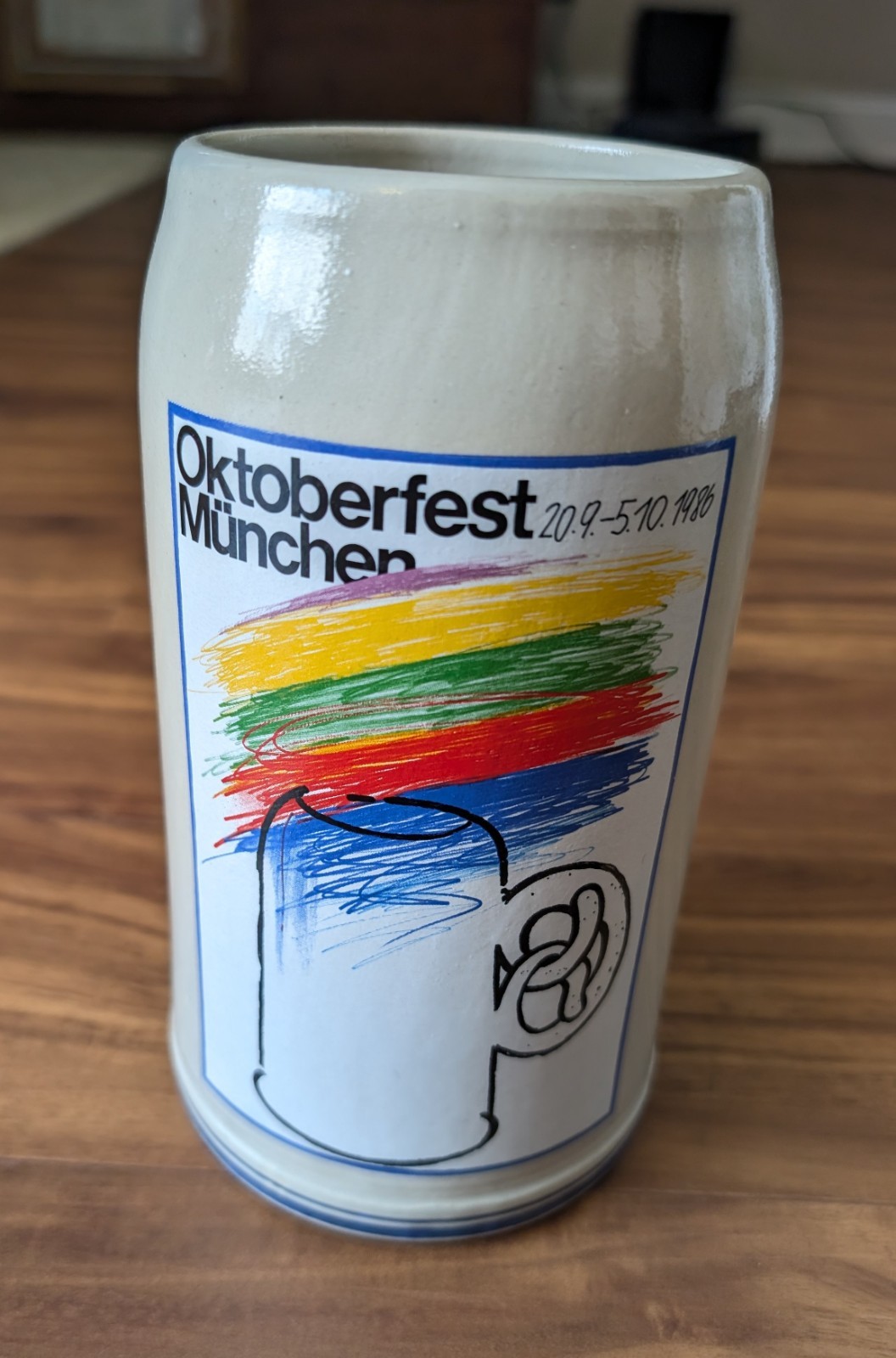 Genuine Rastal Grenzhausen Oktoberfest 1986 Munchen 1 Litre Beer Mug Stoneware 