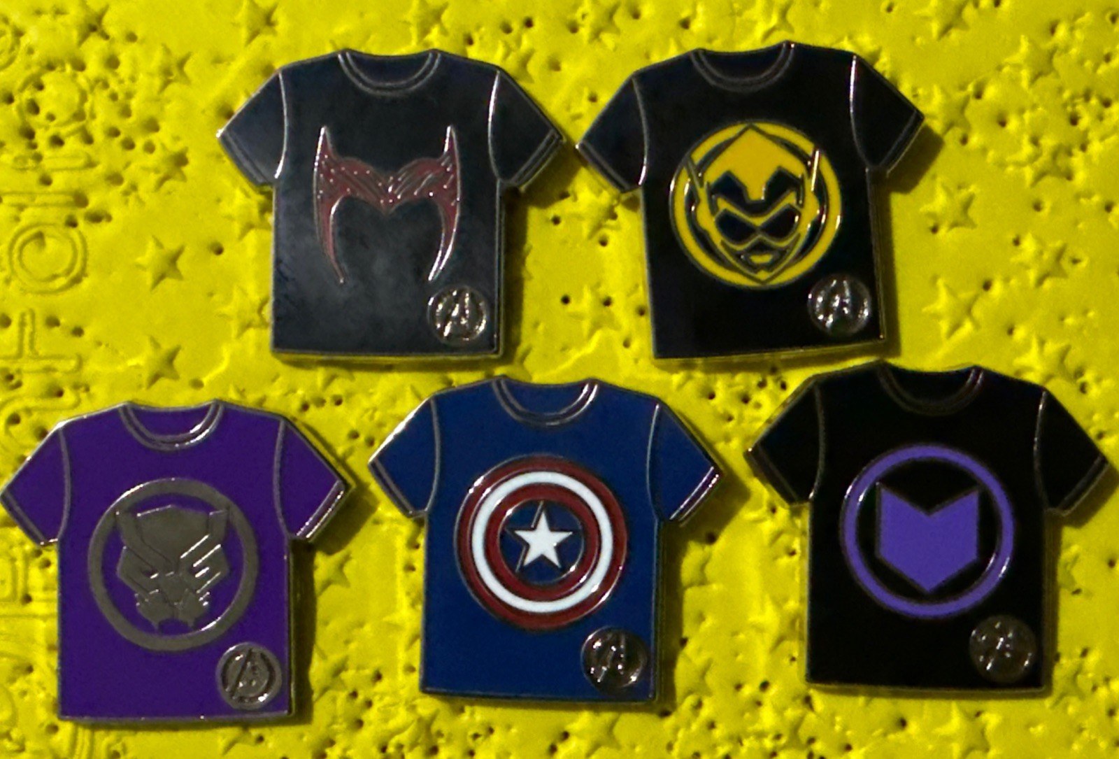 2024 Disney Marvel Avengers T-Shirt Hidden Mickey Pin Set. NO CHASER 2024 Disney Marvel Avengers T-Shirt Hidden Mickey Pin Set. NO CHASER