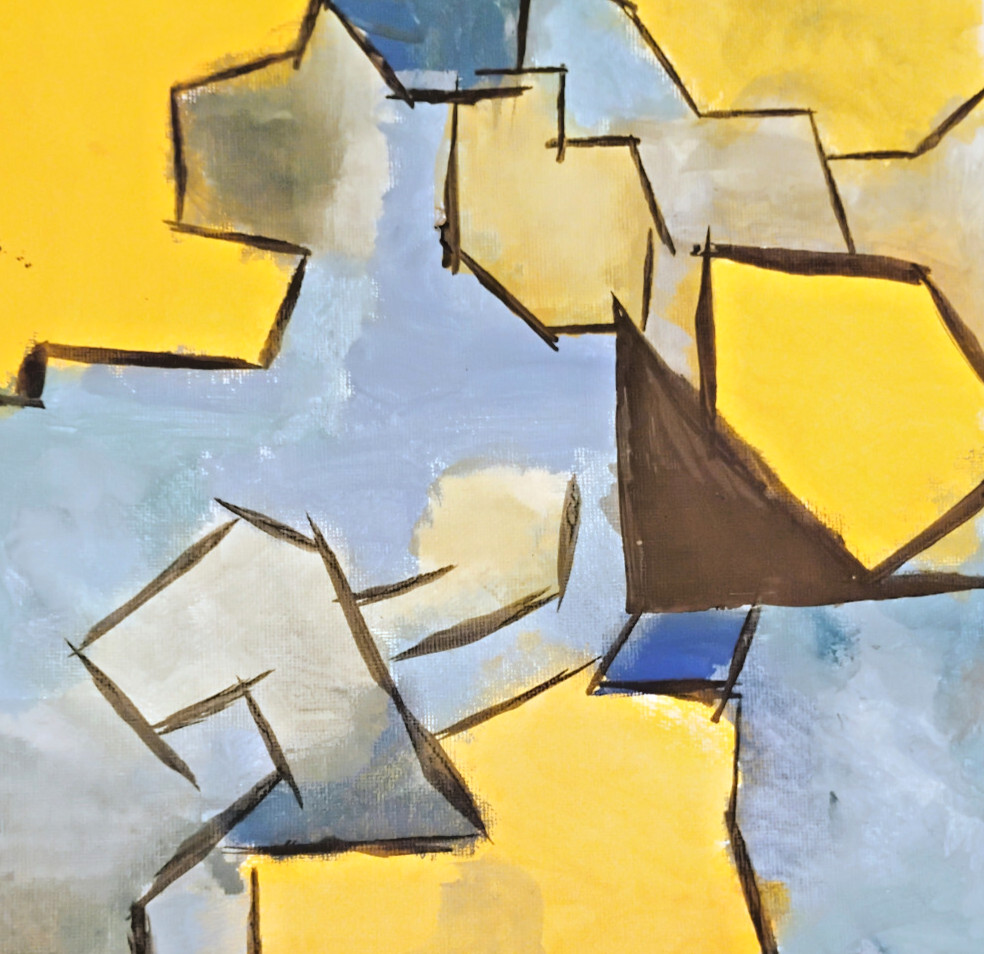 Original Fine Art Painting Acrylic Abstract Signed Lesko #4 Geometric NEW 12x12\