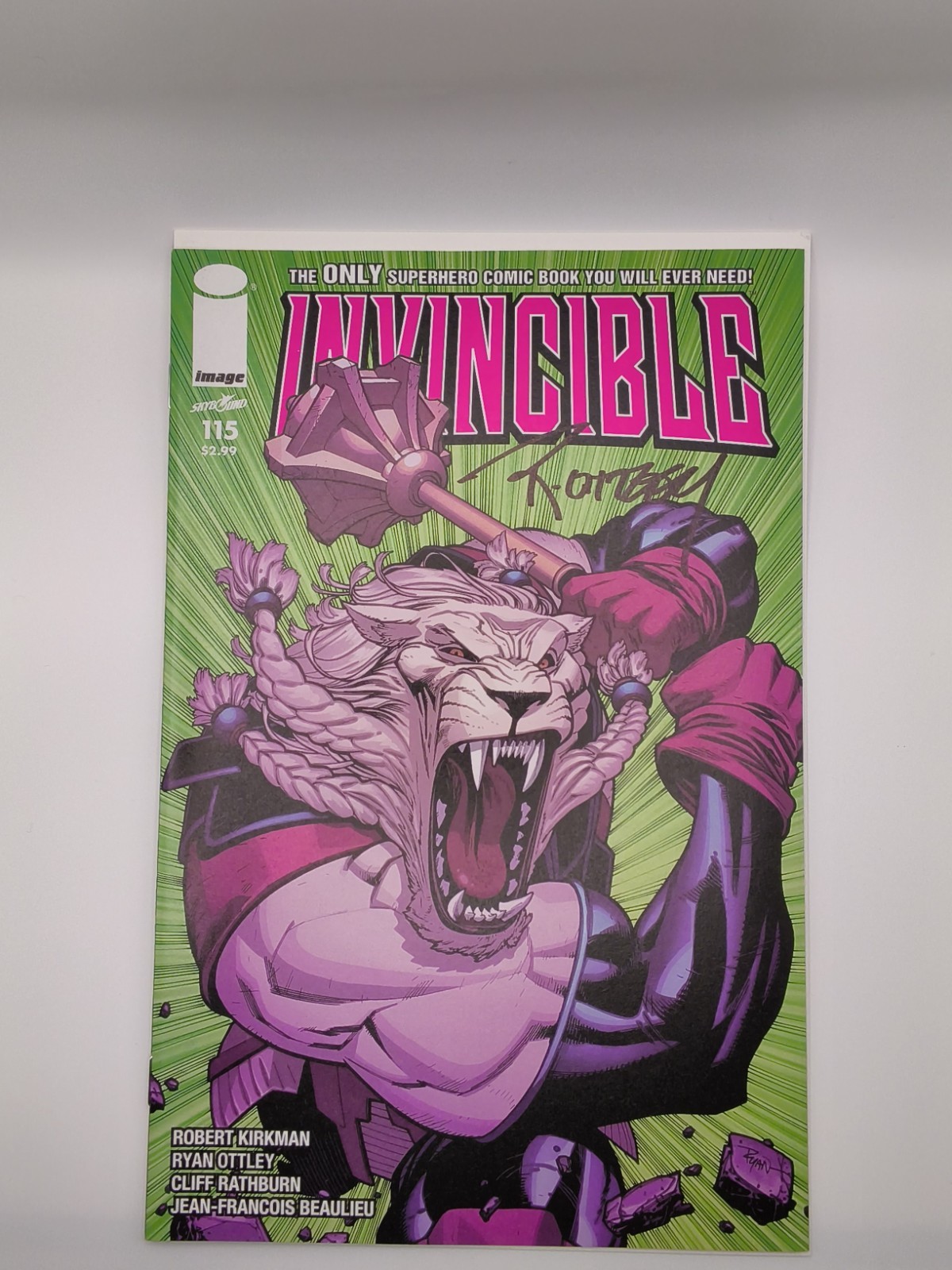 Invincible #115 Ryan Ottley Cover Signed w/COA 1st Cover Appearance Battle Beast