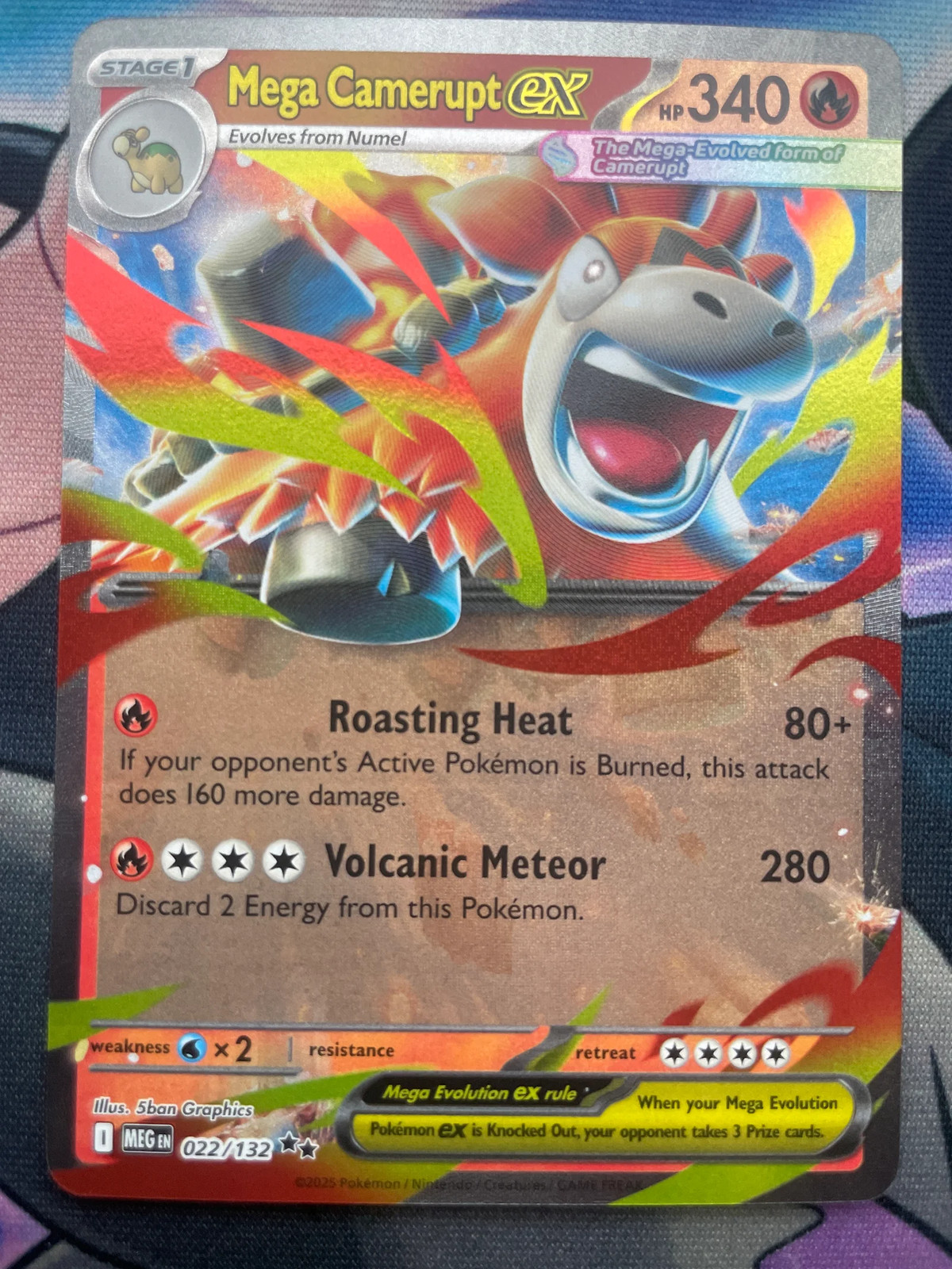 Mega Camerupt ex 022/132 Mega Evolution Double Rare Pokémon Card