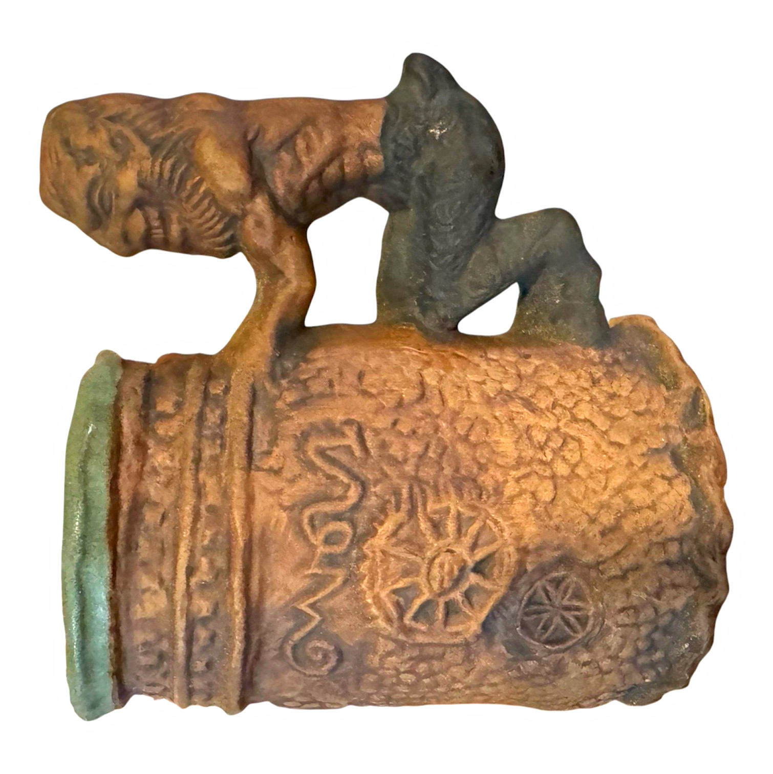 1971 Jim Rumpth tankard mug Maiden inside Creature handle sculpted 