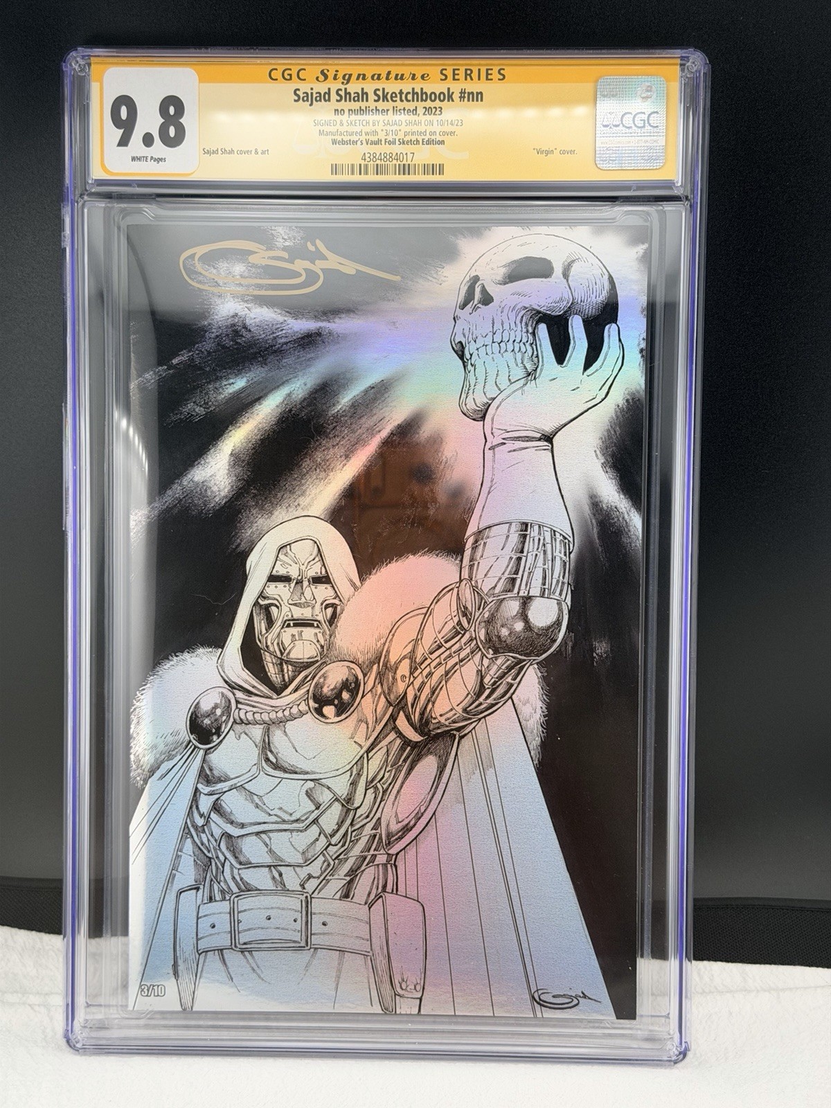 God Emperor Doom CGC 9.8 Sajad Shah Signed Sketchbook Foil /10 Dr. Doom