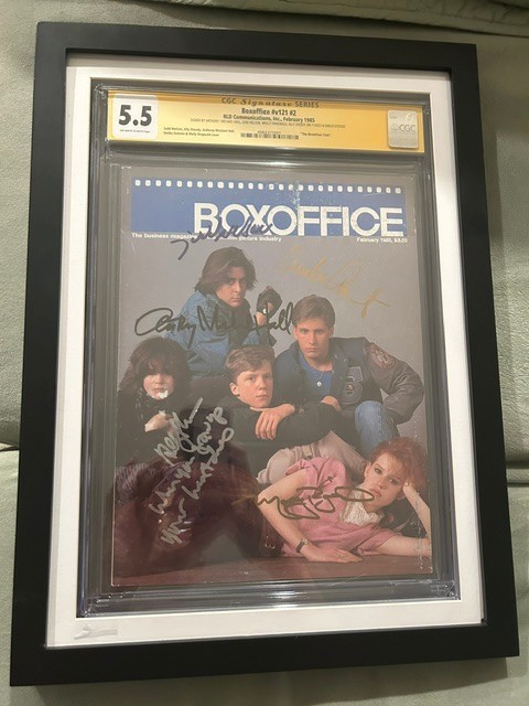 The Breakfast Club 1985 Magazine CGC SS 5.5 Estevez, Ringwald cast signed/framed