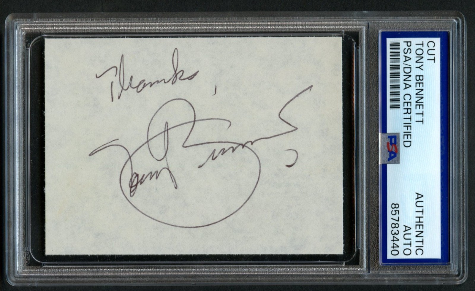 Tony Bennett d2023 signed autograph 2.5x3.5 cut Singer Pop & Jazz PSA Slabbed