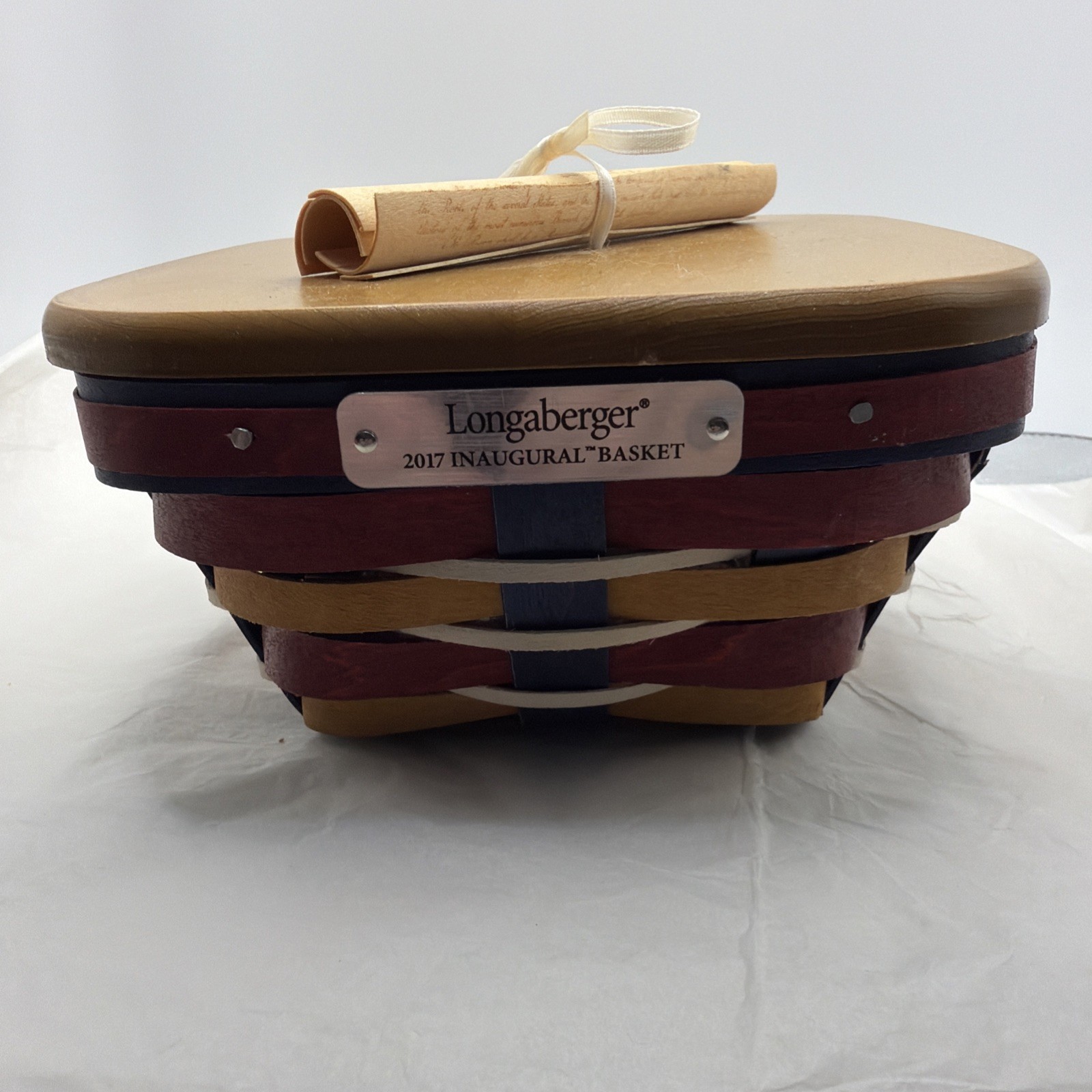 Longaberger 2017 Inaugural Americana ‘We The People’ Basket w/ Lid Protector
