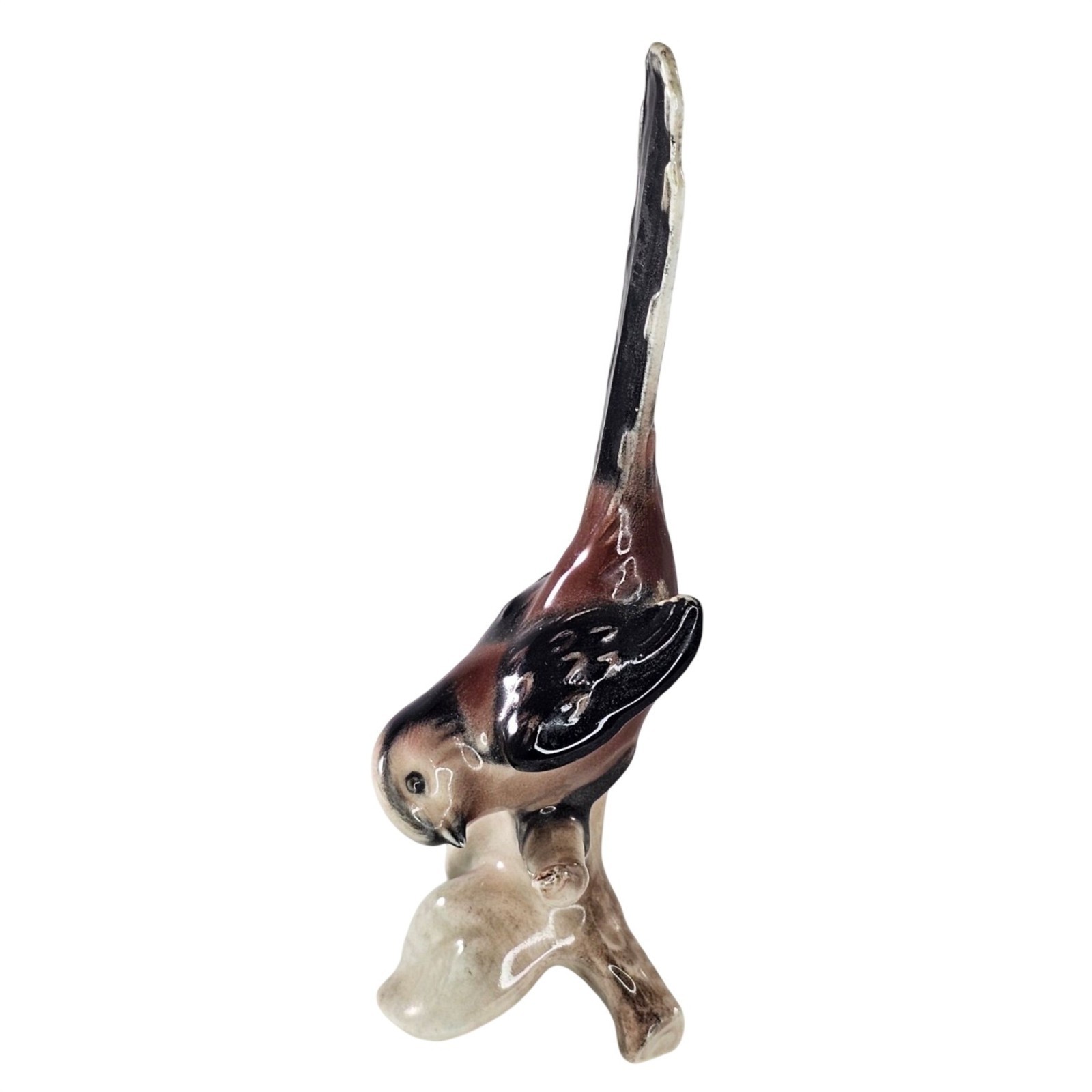 Vintage Goebel Porcelain Bird Figurine Long Tailed Titmouse Germany Collectible