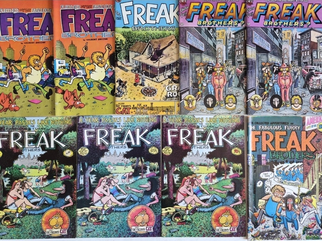 FABULOUS FURRY FREAK BROTHERS Lot ☆9 #1-9 NM- VF-Rip Off 1971 Shelton High Grade