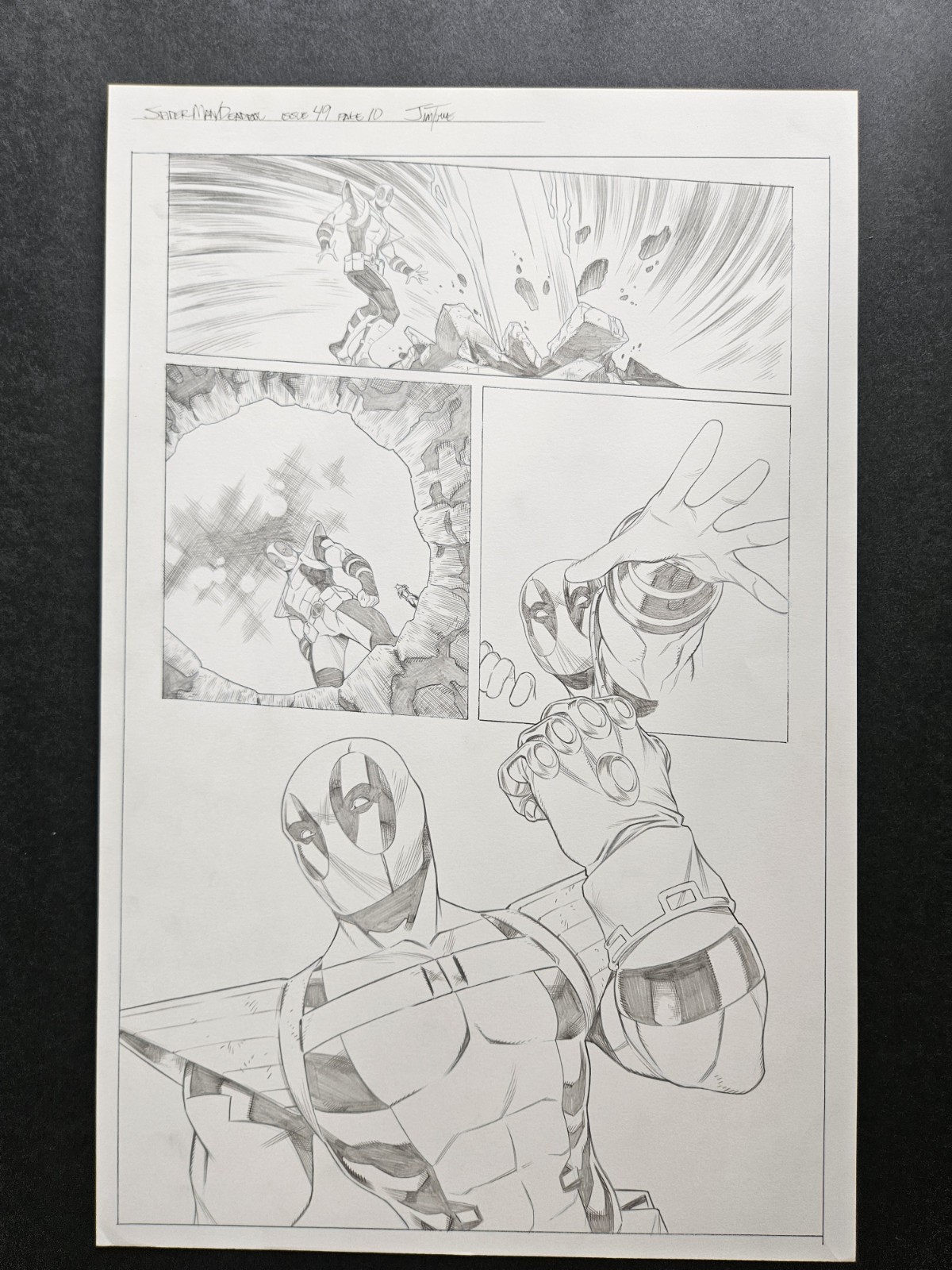 Spider-Man Deadpool  Issue 49 Page 10 Original Art OA JIM TOWE Infinity Gauntlet