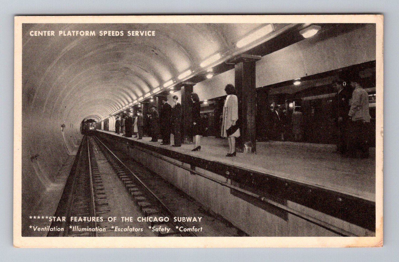 Chicago IL-Illinois, Chicago Subway Platform, Vintage Postcard