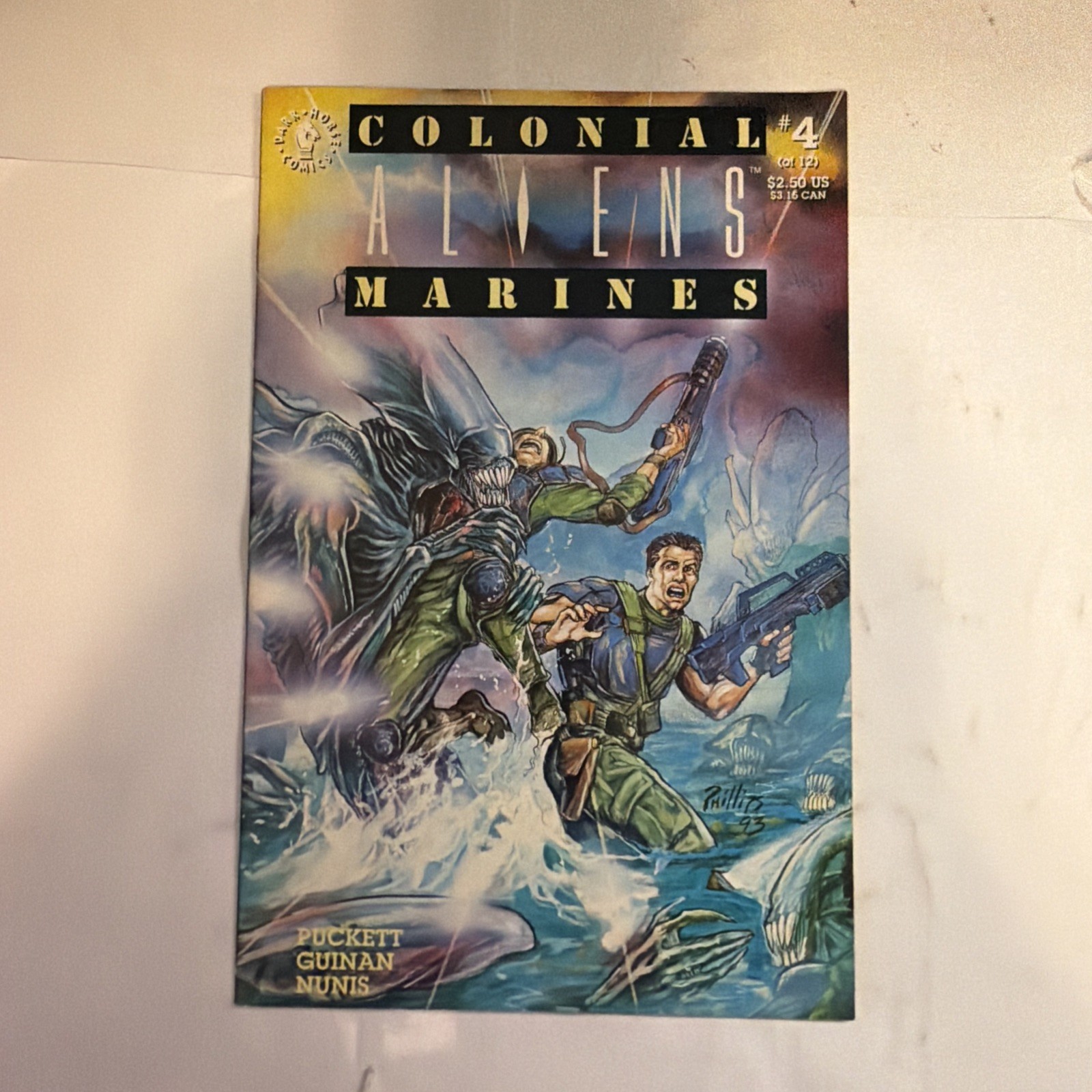 ALIENS : COLONIAL MARINES #4  JOE PHILLIPS COVER  (DARK HORSE Comics 1993)