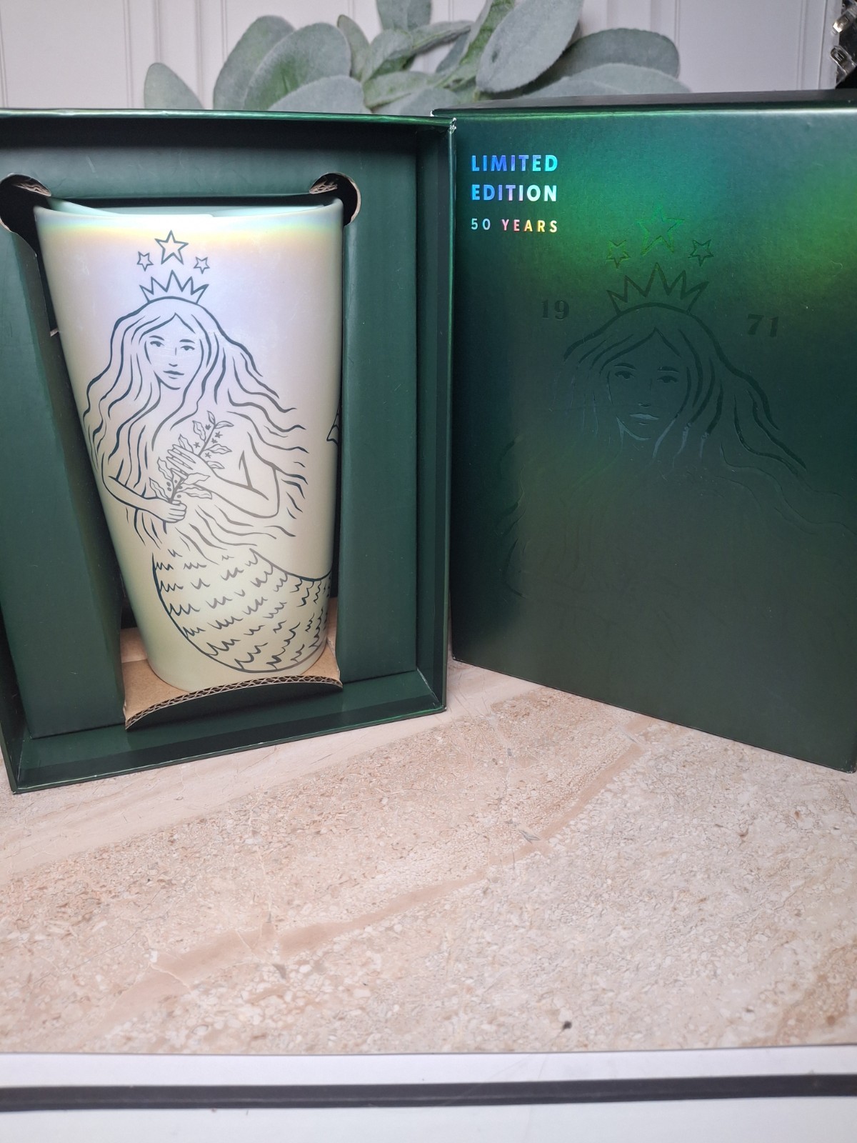 🔥New STARBUCKS 50th Anniversary Limited Edition Siren Ceramic Tumbler NIB 2021