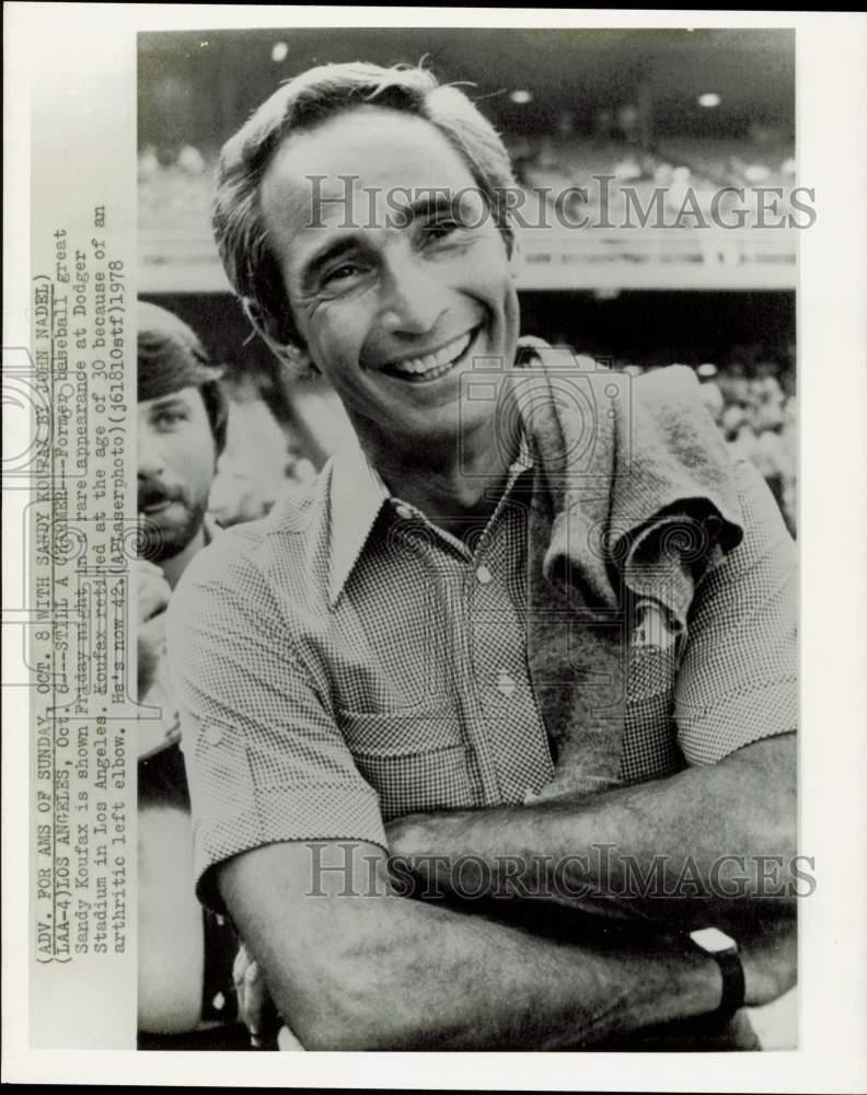 1978 Press Photo Former player Sandy Koufax at Dodger Stadium in Los Angeles