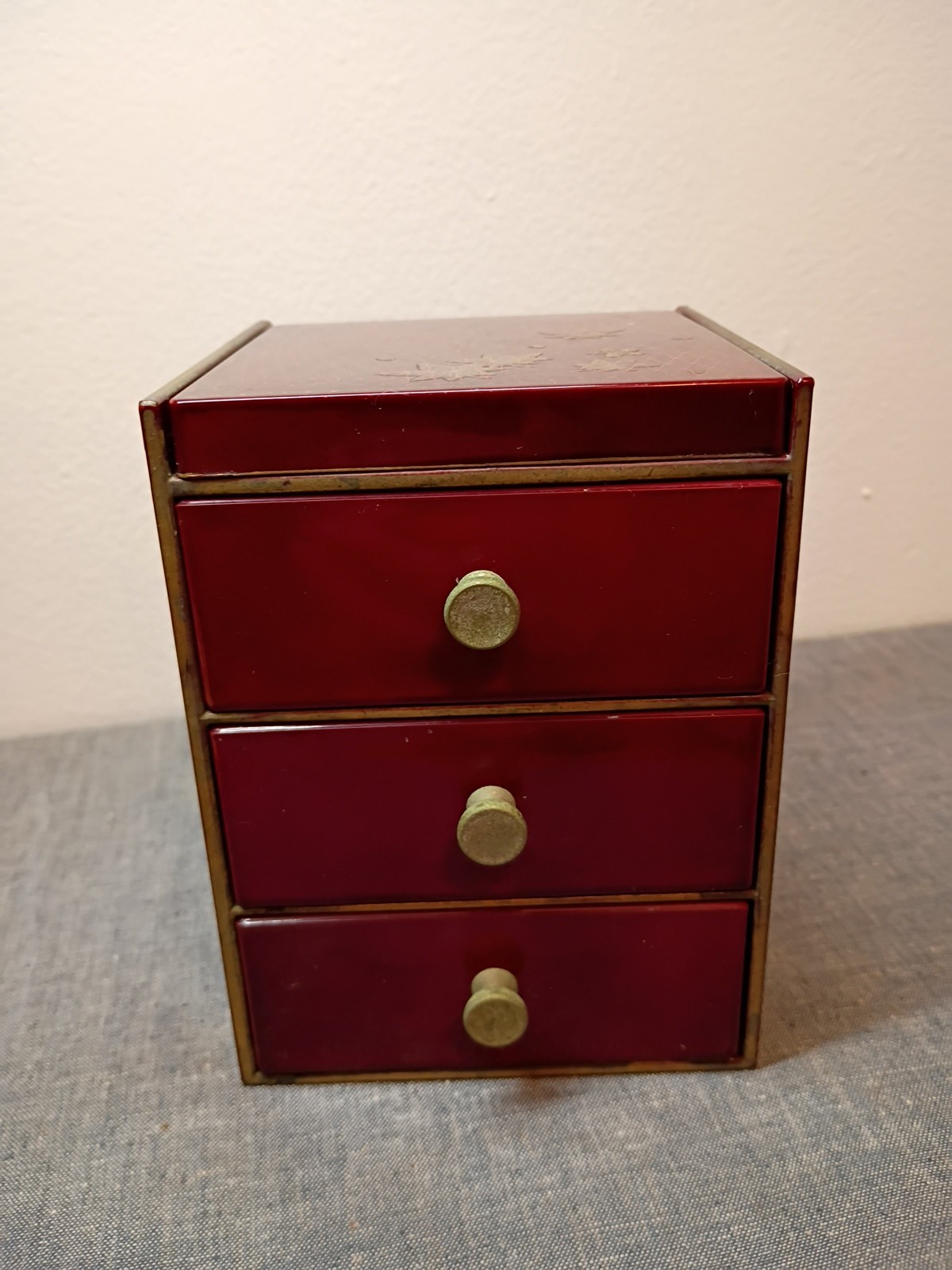 Vintage Japanese Lacquer Jewelry Box Hand Crafted By Otagiri 3 Drawers & Mirror Vintage Japanese Lacquer Jewelry Box Hand Crafted By Otagiri 3 Drawers & Mirror