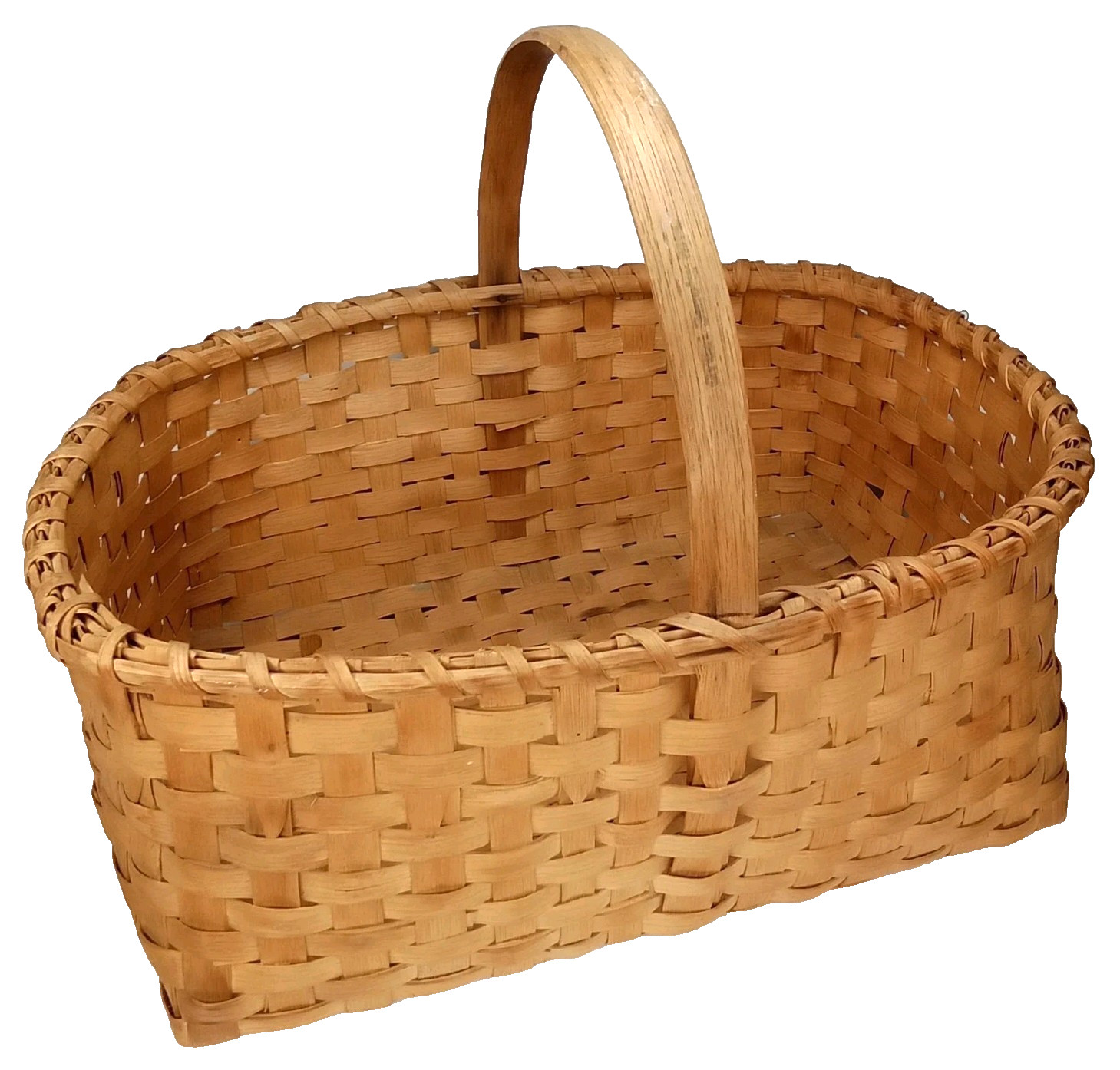 Vintage Great Smoky Mountains Appalachian Gathering Basket Made In USA Signed