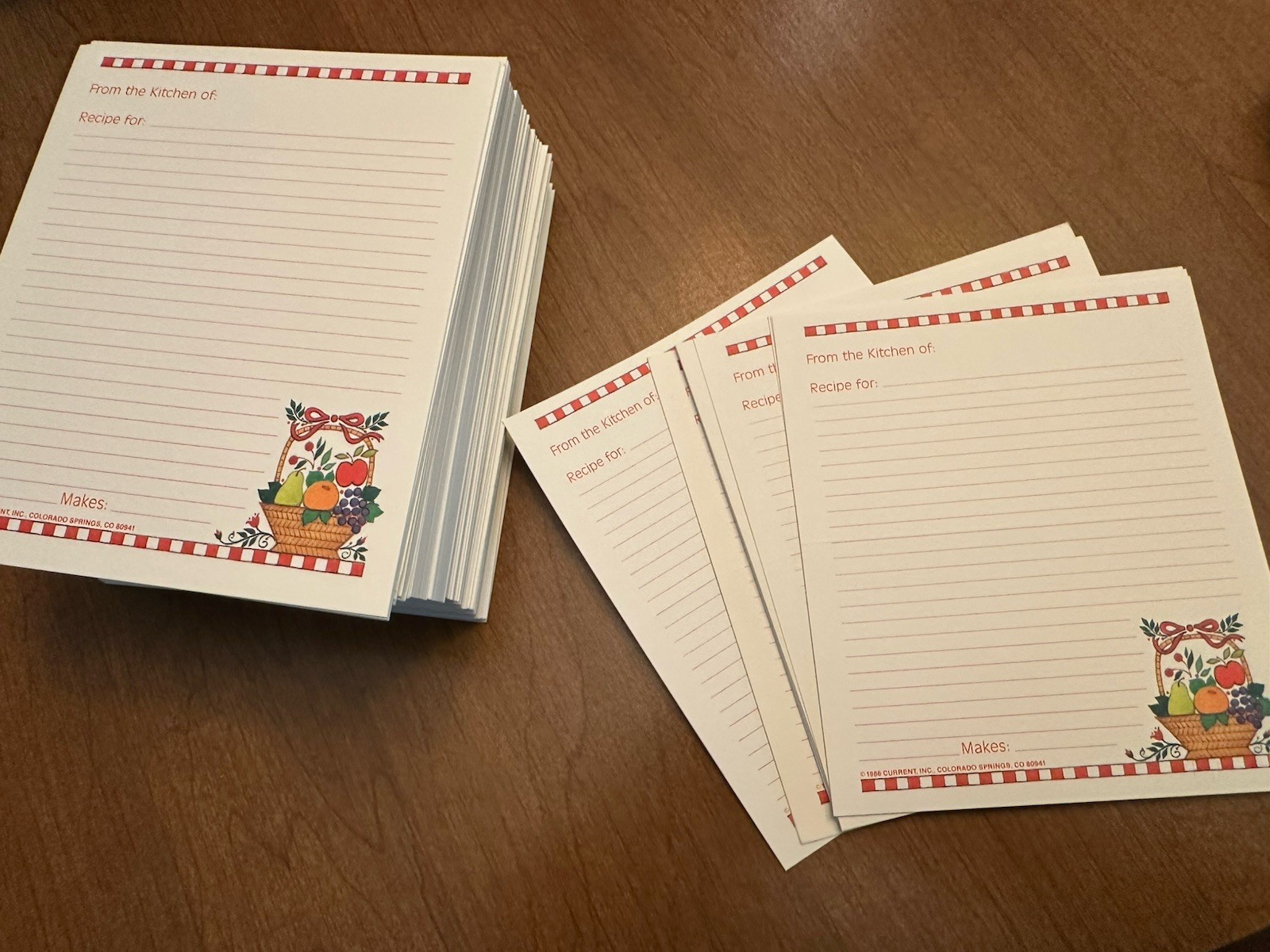 Lot of 40 , Vintage Blank Unused  Double Sided Recipe Cards Vegetables 3 x 5