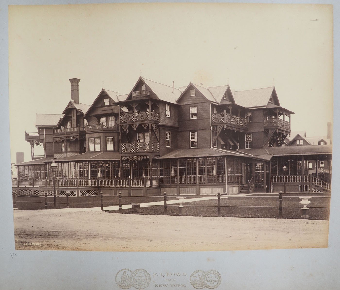 New York Mansion front back interior views 3 antique albumen photos by F.L Howe