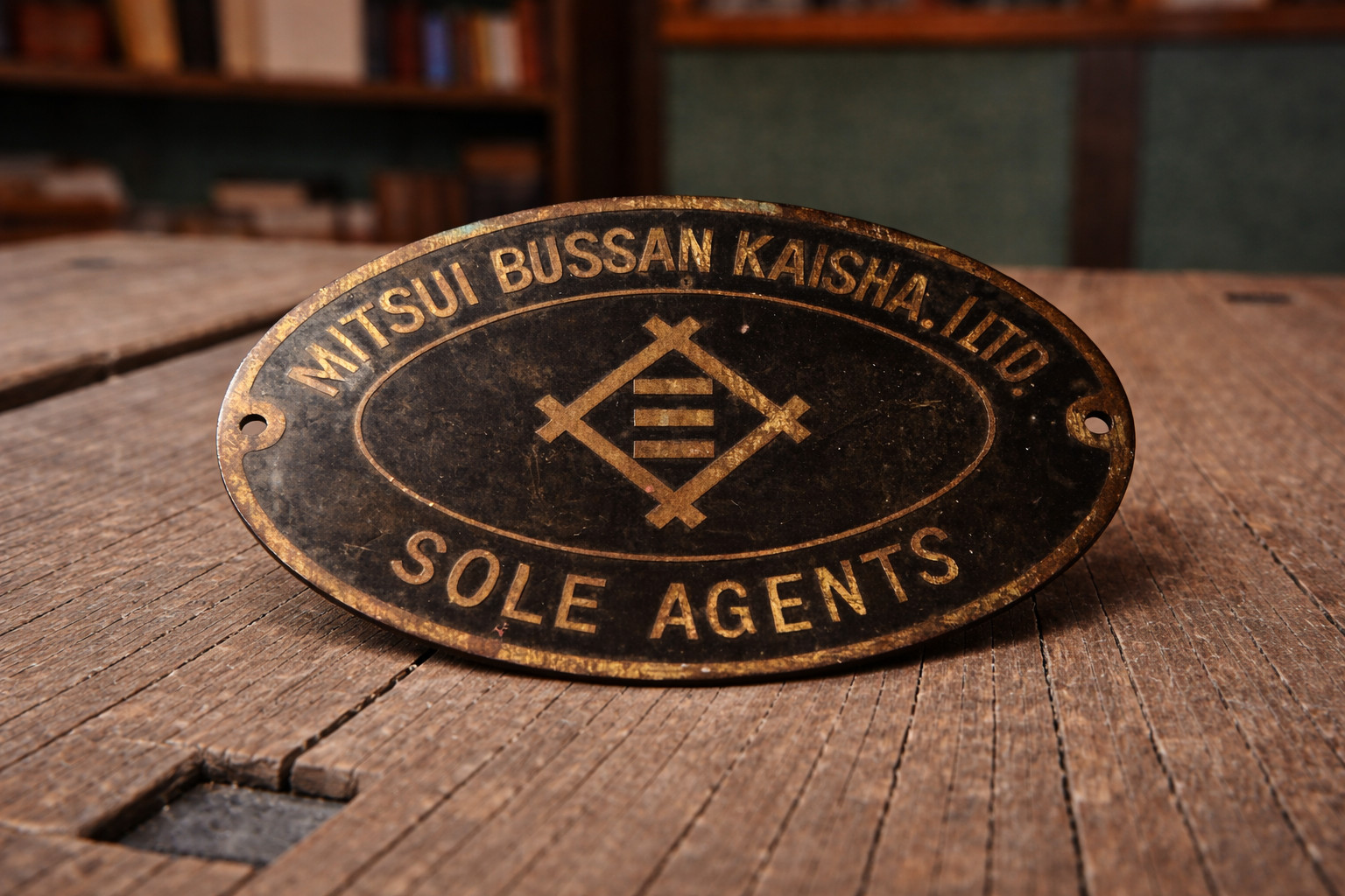Vintage Mitsui Bussan Kaisha Ltd Sole Agents Brass Sign Plate Japan c1925–39