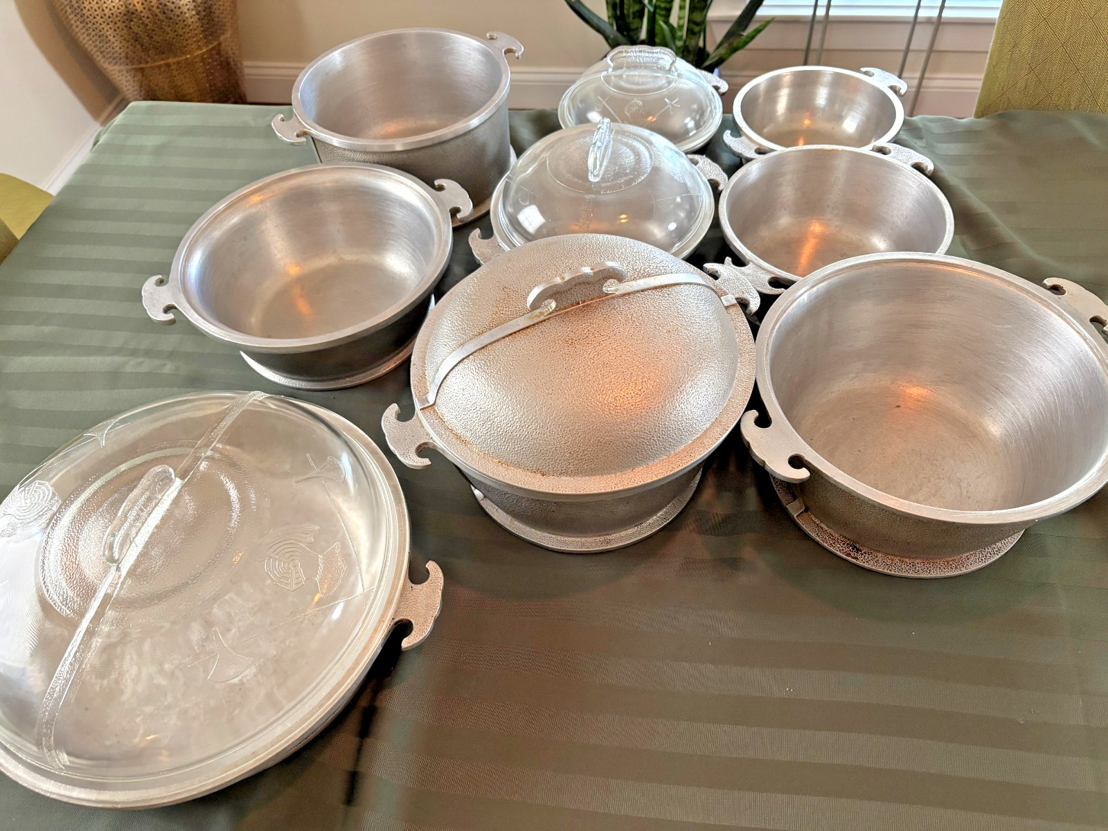 Vintage Guardian Service Savemaster Cast Aluminum Cookware Set w/ Glass Lids