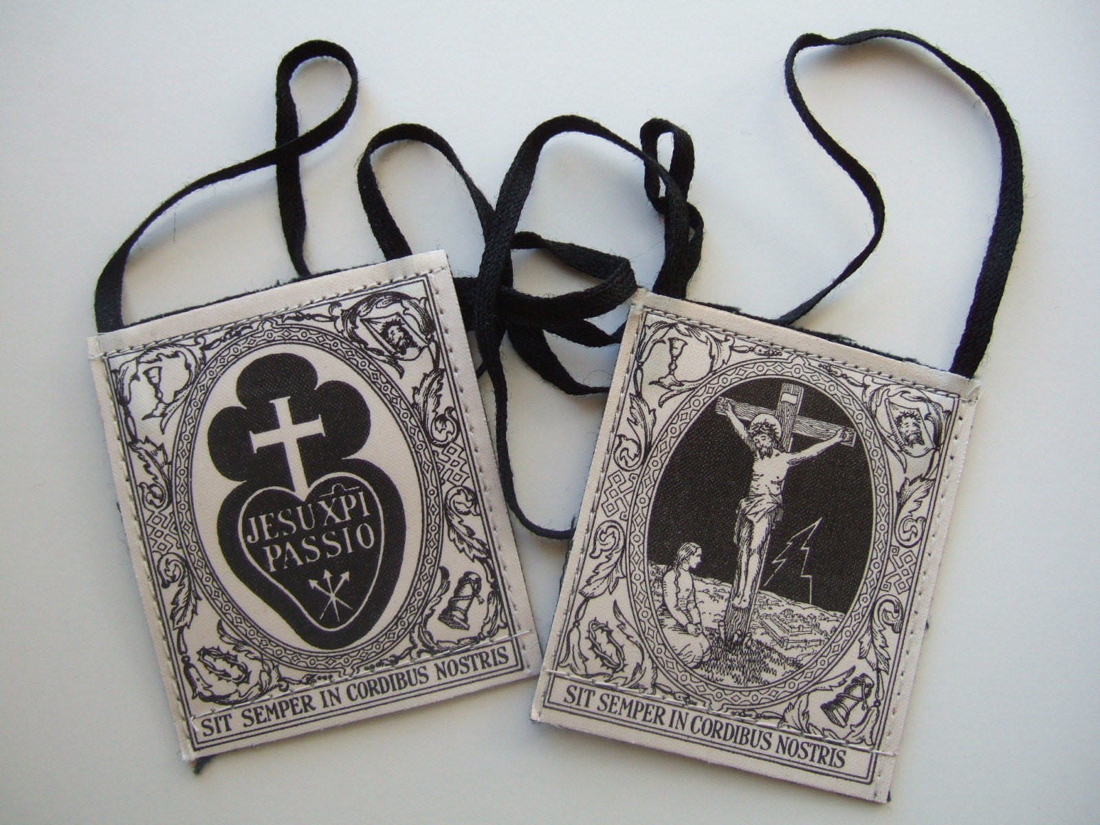 Vintage Catholic Passionist Black Scapular Passion Rare - excellent cond. 1940\'s