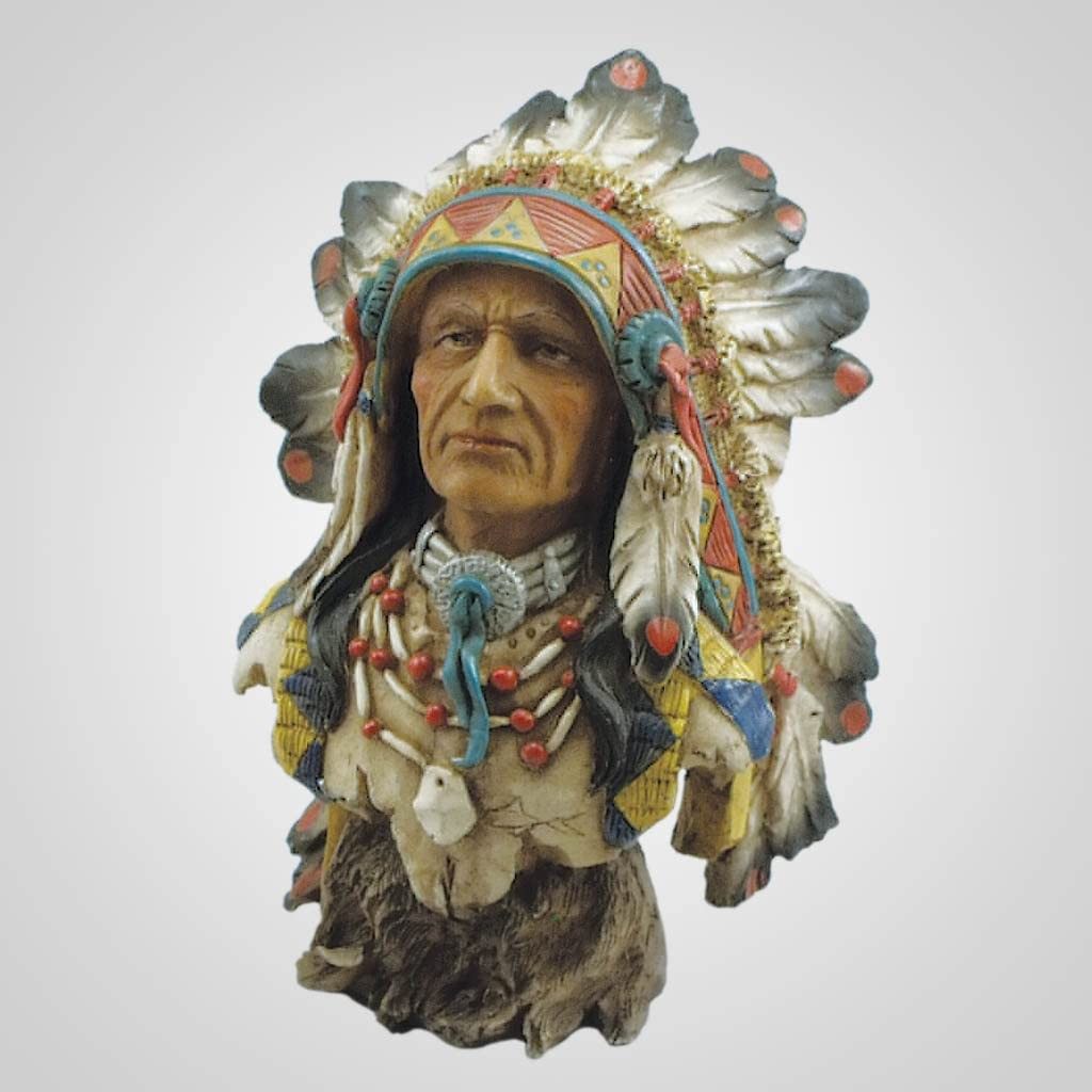 Lipco Polyresin Native American Chief Bust Figurine, 6.5-inch Height Lipco Polyresin Native American Chief Bust Figurine, 6.5-inch Height