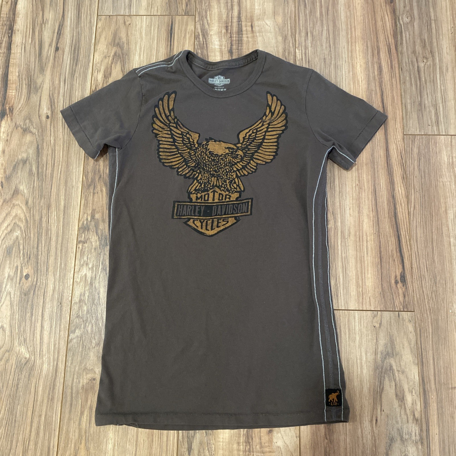 Harley-Davidson Limited Edition Trunk Ltd Women’s Charcoal Gray Brown T-Shirt L