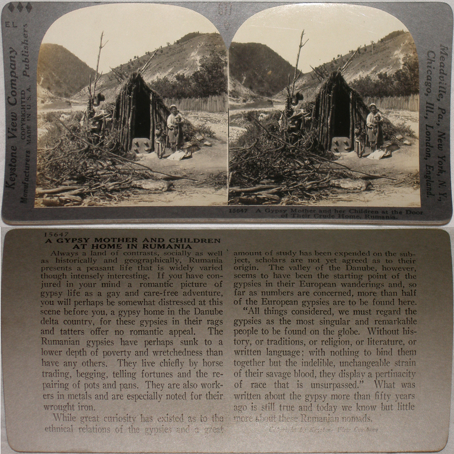 Keystone Stereoview of a Gypsy Family in Romania From 600/1200 Card Set #677