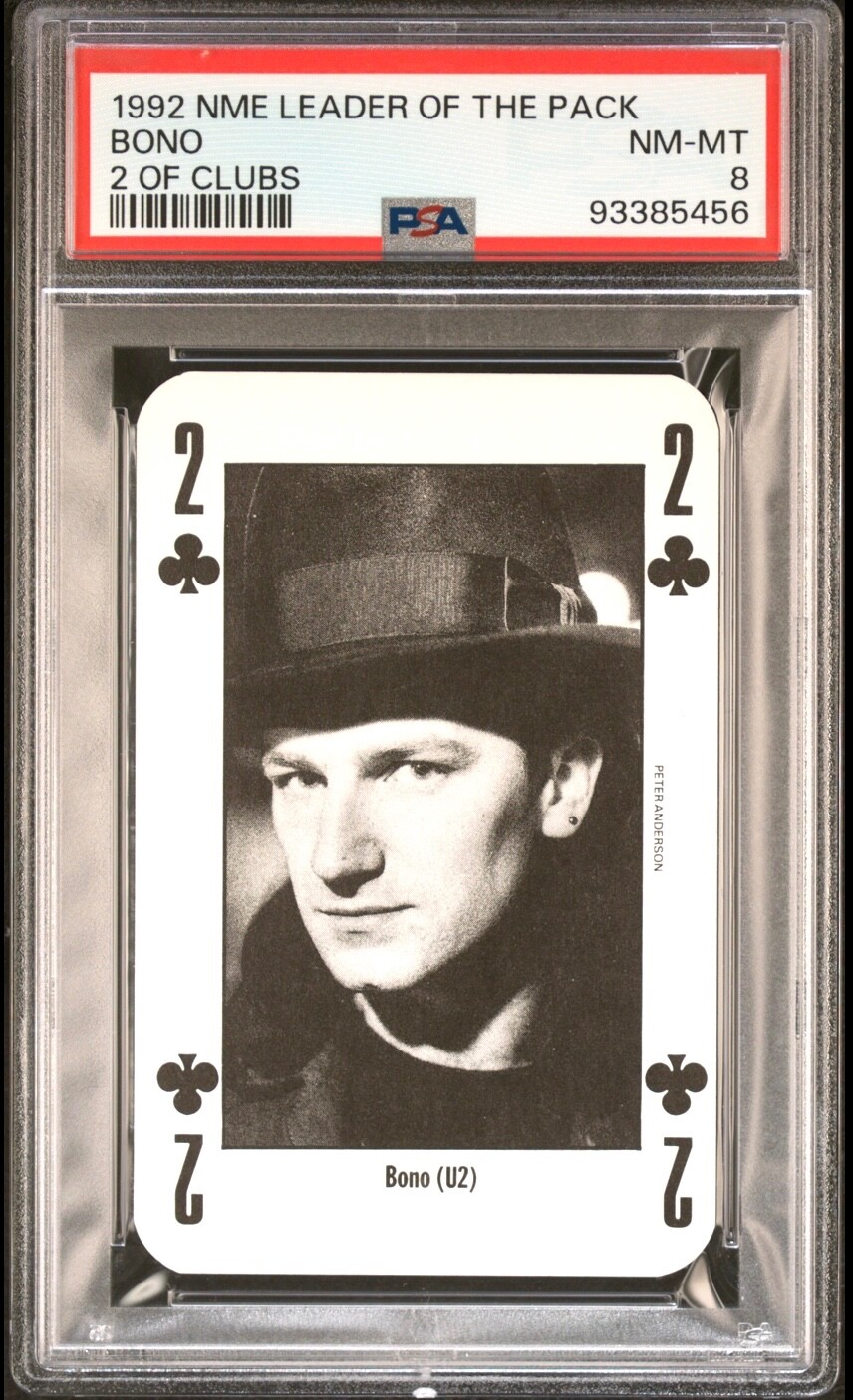 1992 U2 BONO Trading Card NME Playing Card PSA 8 Pop 1 Highest, Music, 80s, 90s
