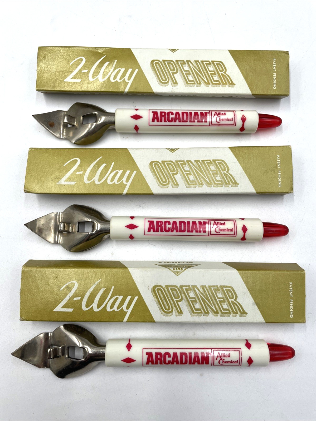 Arcadian Allied Chemical Co. 2-way Can & Bottle Opener Lot Of 3 Ag Farm Farming