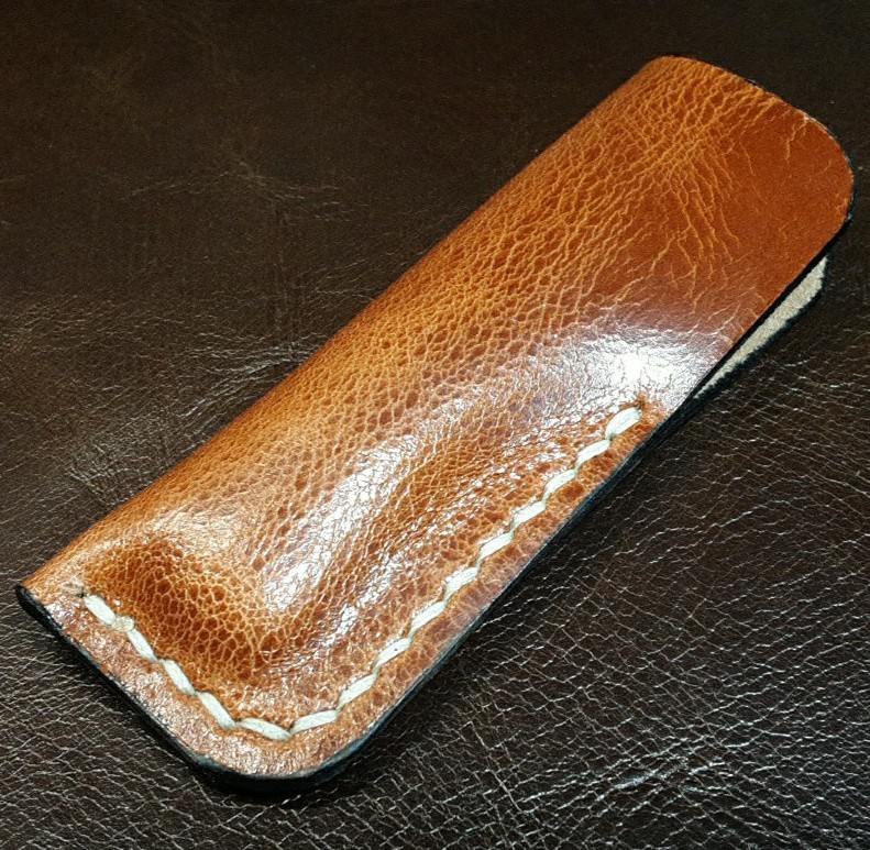 Leather Folding Knife Slip fits Buck 55 Beautiful Pull-up Leather Sheath Only Leather Folding Knife Slip fits Buck 55 Beautiful Pull-up Leather Sheath Only