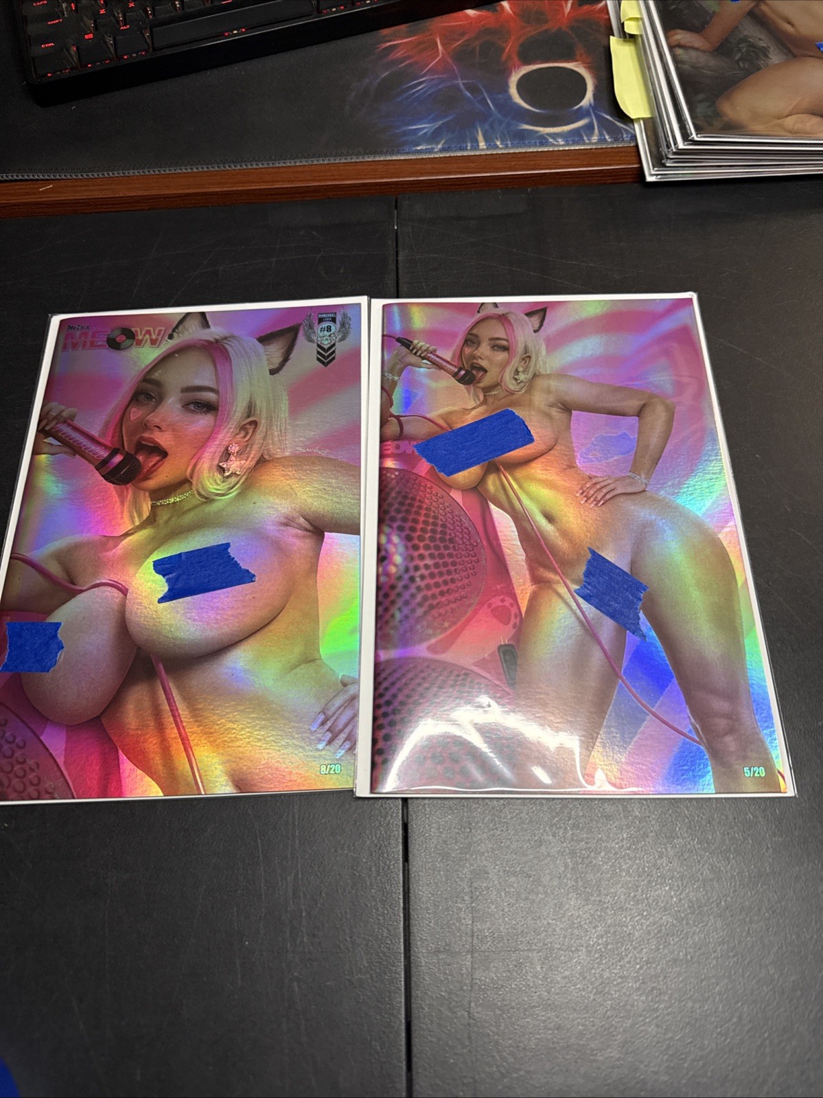 MISS MEOW #8 Lot Of 2 SHIKARII ~Rock Star~ N\'ty Up-Close FOIL Variant  /20
