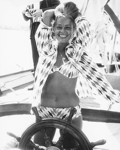 Jeanne Moreau 8x10 Promotional Photograph beautiful in bikini on boat