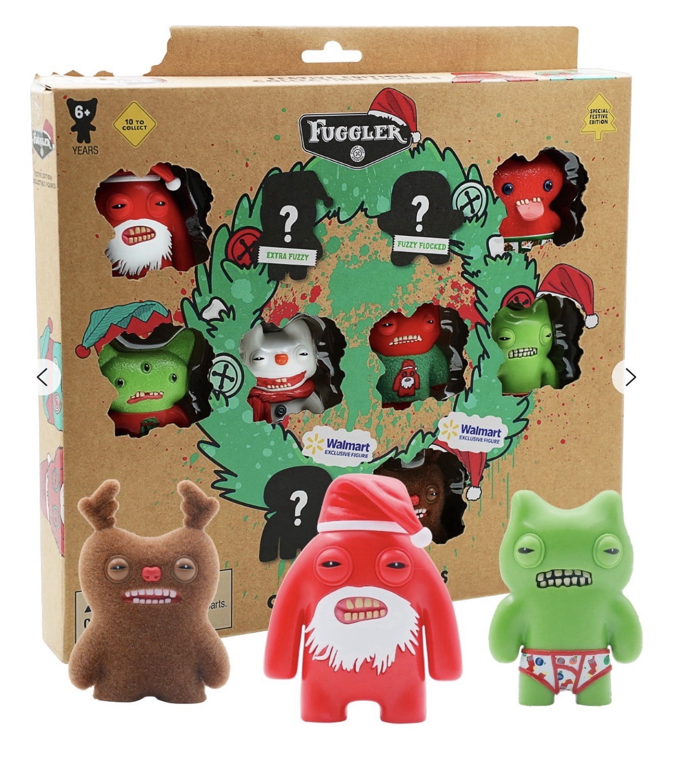 Fuggler Christmas Collectible Figures 10 pack Deluxe Window Box