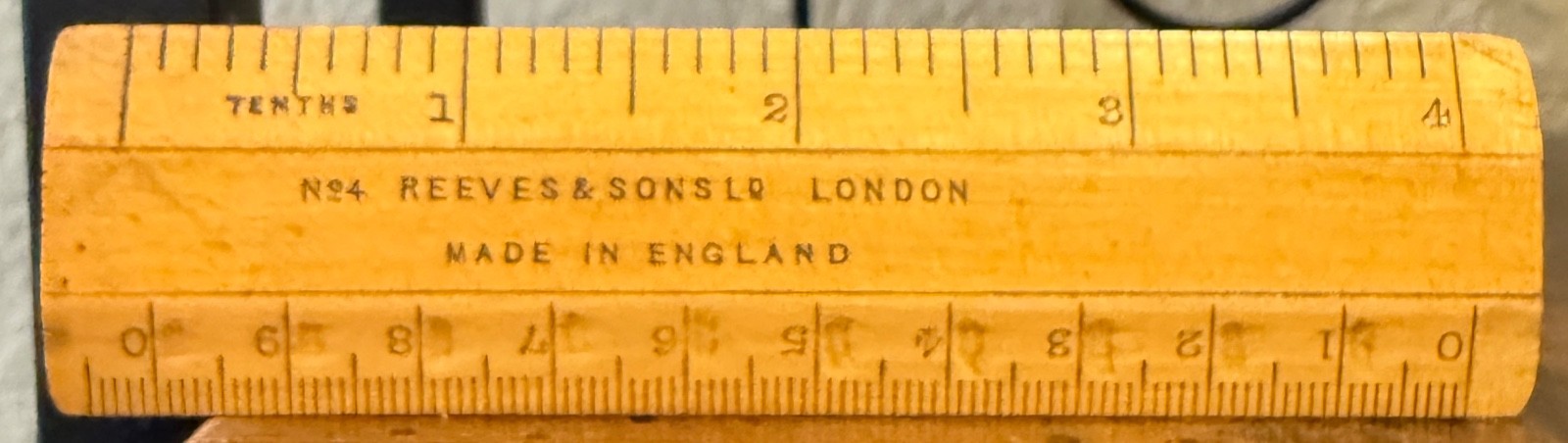RARE Vintage Reeves & Sons No 4 Boxwood Scale Ruler 4