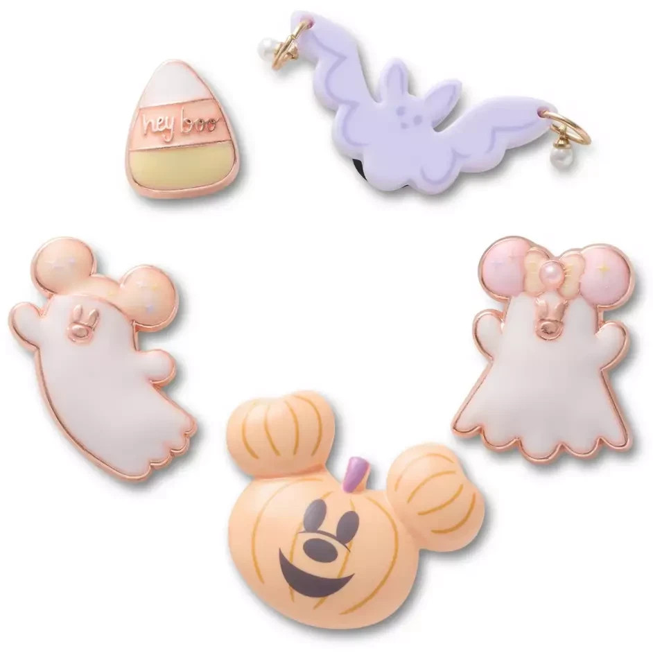 Disney Parks 2026 Halloween Mickey Minnie Cutie Ghost Croc Jibbitz Set of 5 NEW
