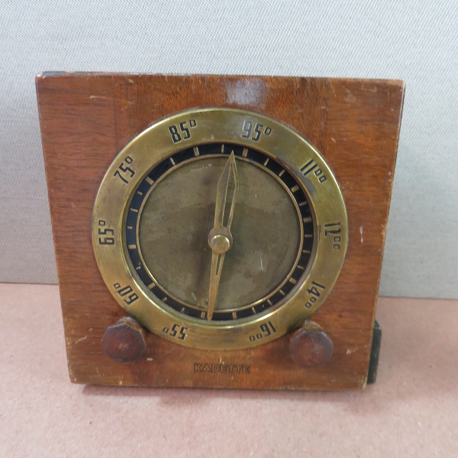 Vintage 1933 Kadette Model 21 Wood Clockette Tube Radio WORKING International Ra