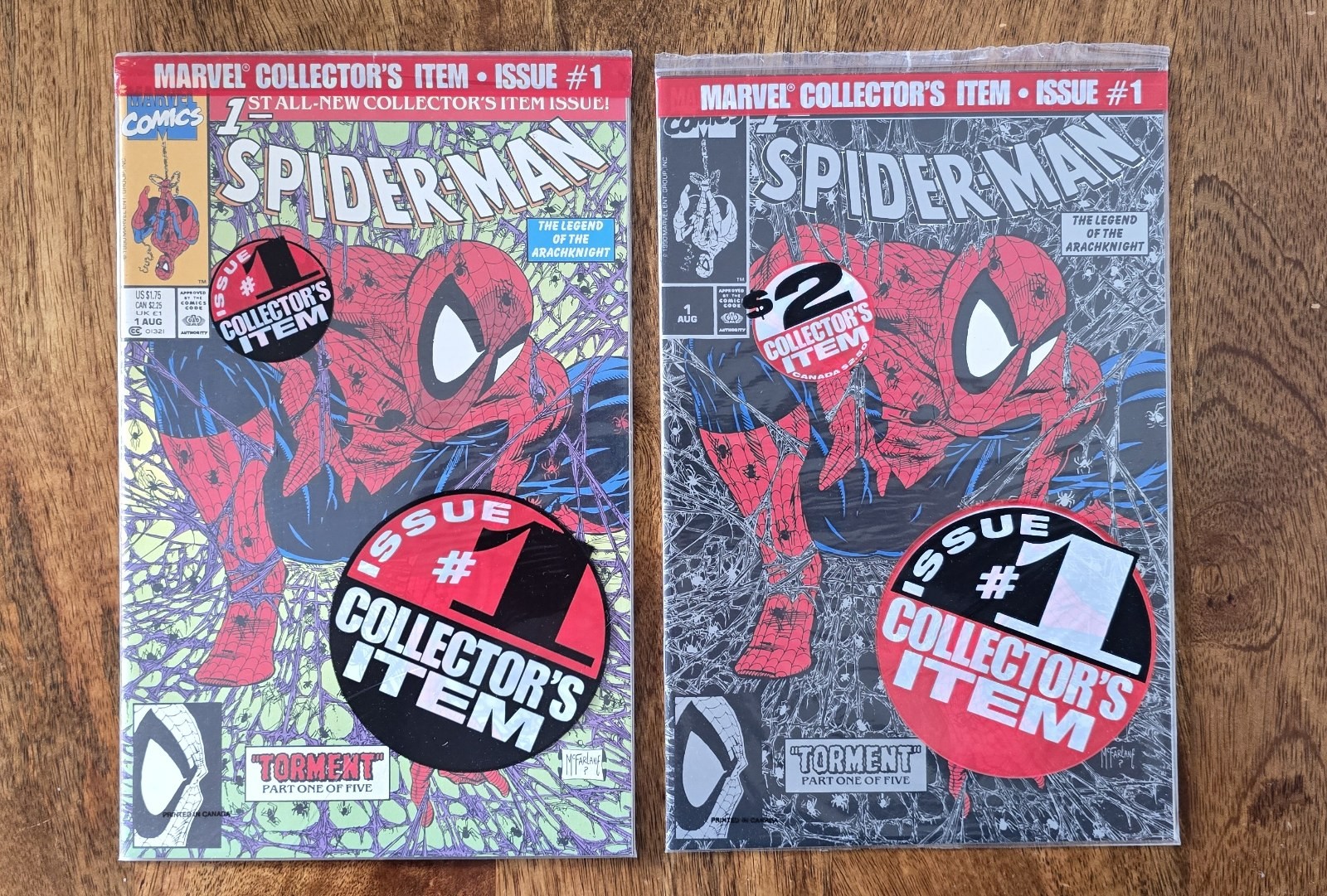 Spider-Man #1 Green & Silver Black Ed Complete Set NM 1990 McFarlane Sealed NM