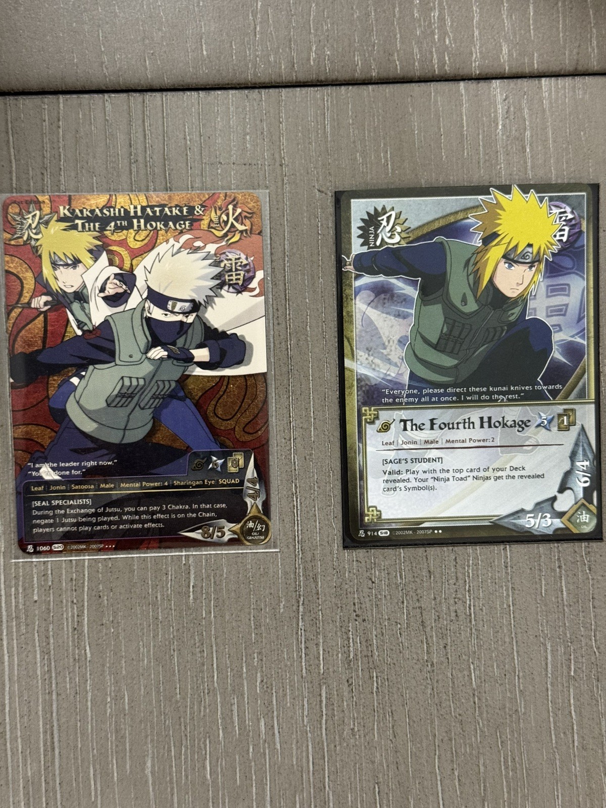 Bandai Naruto CCG 1st Edition Kakashi Hatake & 4th Hokage #1060 + 4th Hokage 914