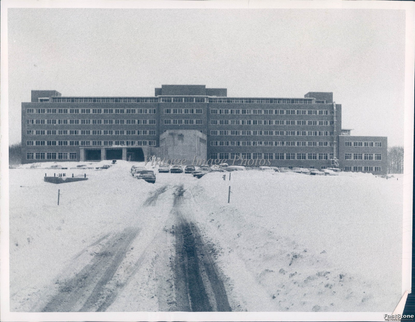 1967 Boston Massachusetts Winter Storm Barracks Building Vintage Photo 7x9