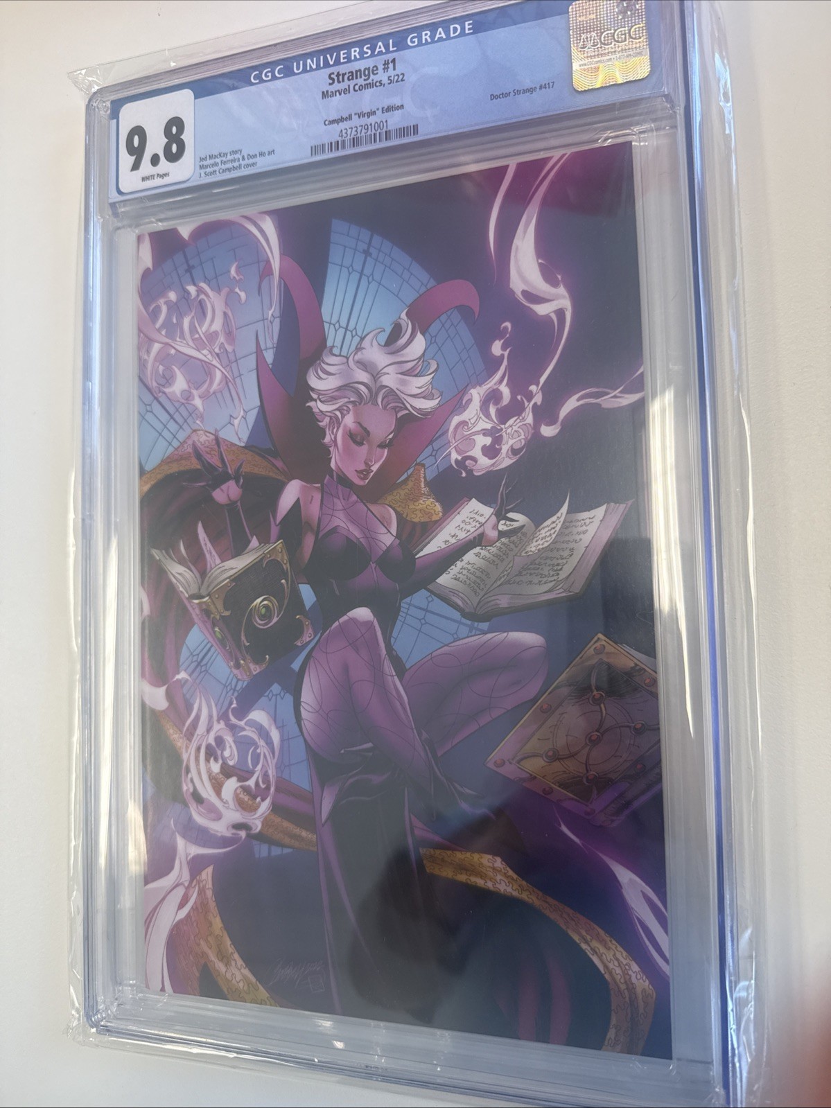 Strange #1 CGC 9.8 1:500 J Scott Campbell Virgin Cover  Dr Strange Clea Low Pop
