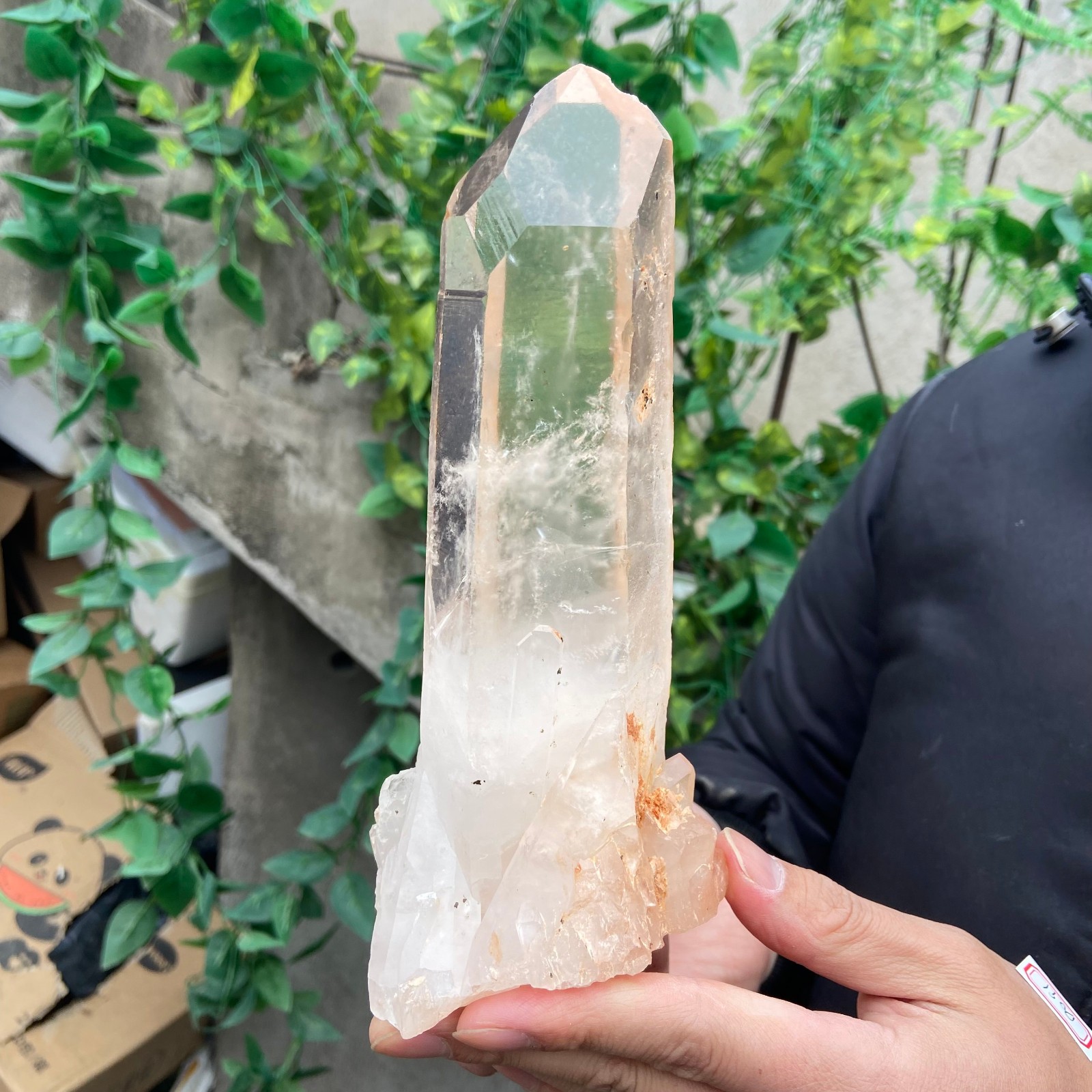 1140g Natural clear white crystal quartz cluster rough mineral specimen